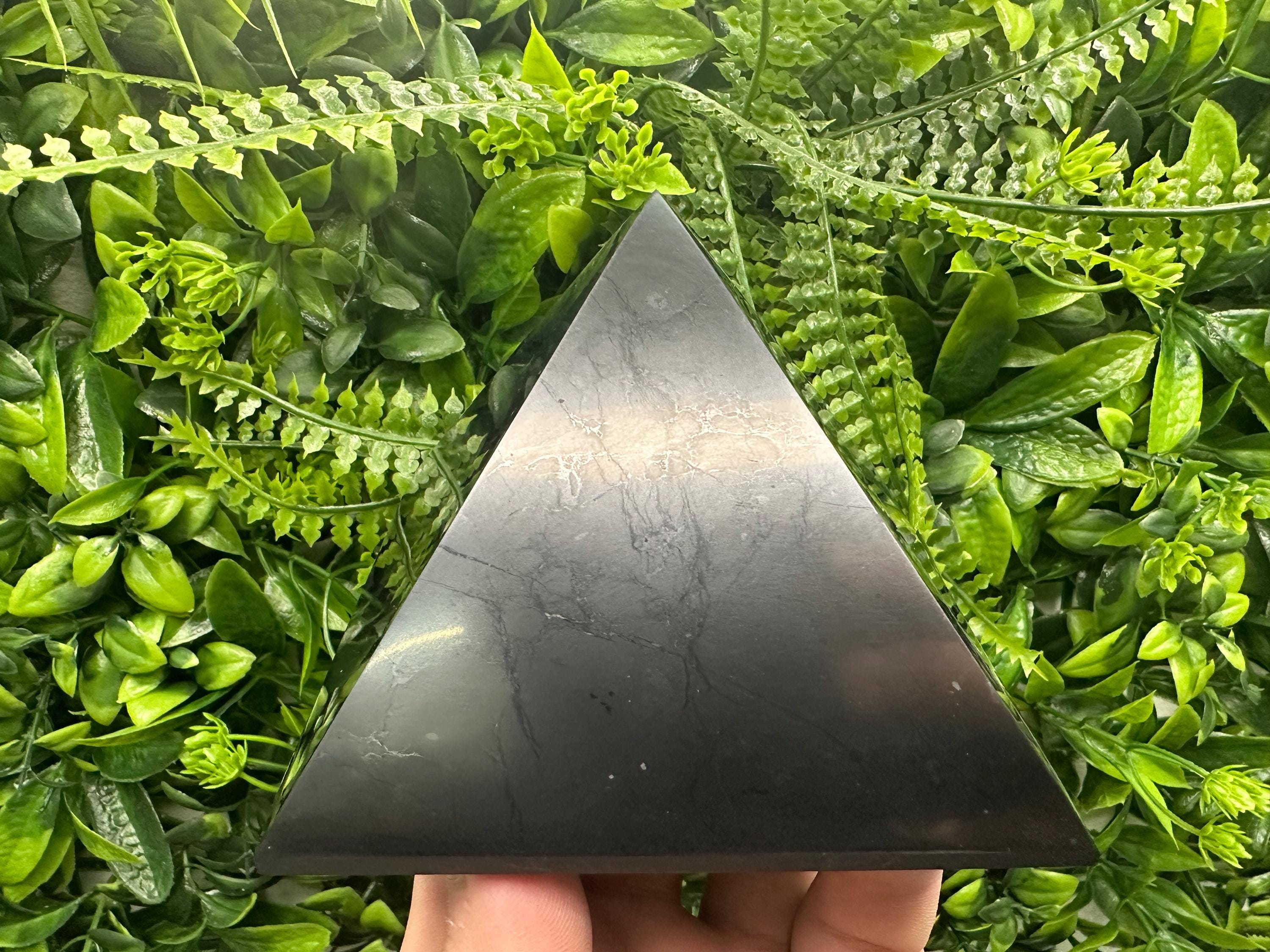 Shungite Pyramid 100MM – Natural Protection & EMF Shielding Stone