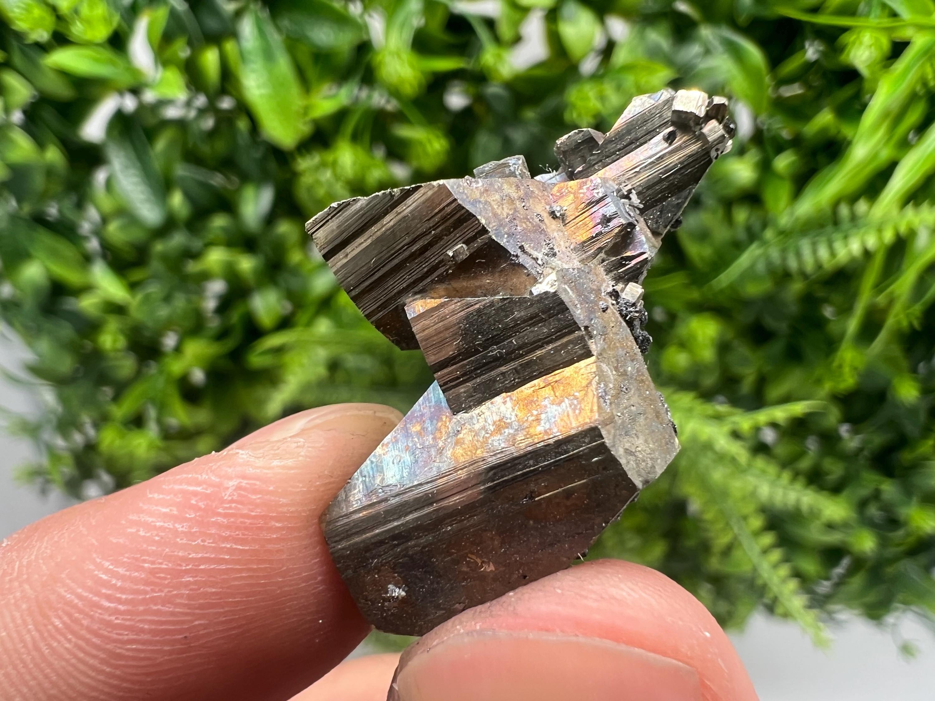 Mini Rainbow Pyrite Crystal Cluster, Bulgaria Borieva Mine