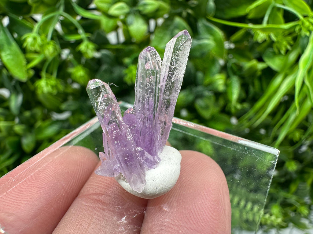 Phantom Amethyst Crystal with Cerussite, Bulgarian Mineral Specimen