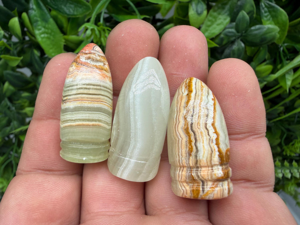 Green Onyx Bullet – Multigreen Onyx Crystal Point, Grounding Energy, Spiritual Decor