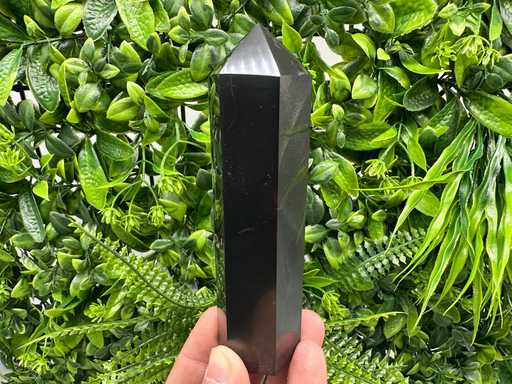 12cm Shungite Stone Tower: EMF Neutralizer, Energy Protection