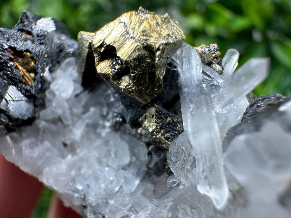 Wonderful Sphalerite Chalcopyrite on  Quartz whit Galena feom 9 th September mine,Bulgaria,natural,collection mineral specimen,gift