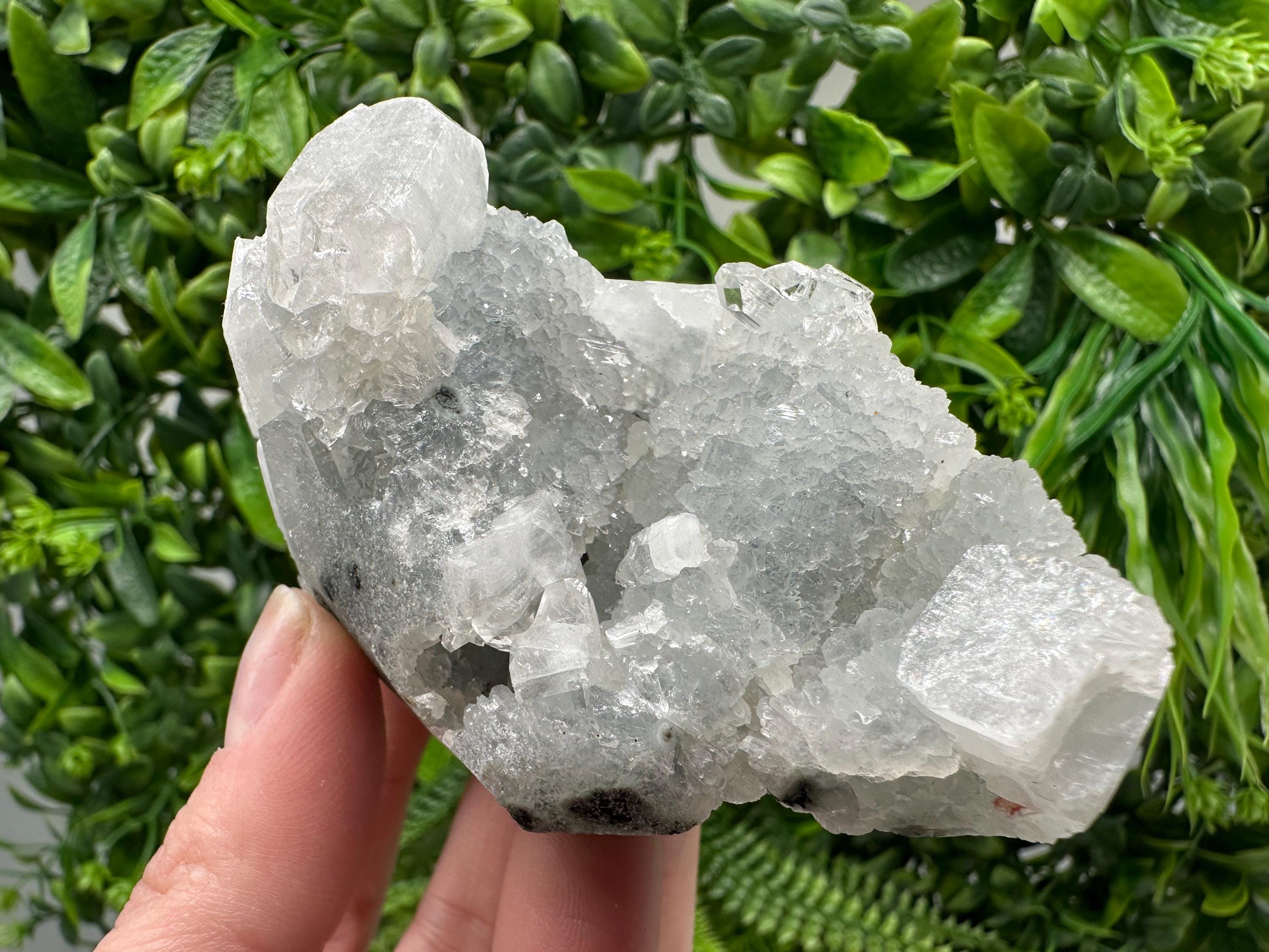Apophyllite on Chalcedony Specimen: India Minerals, Crystal Collection