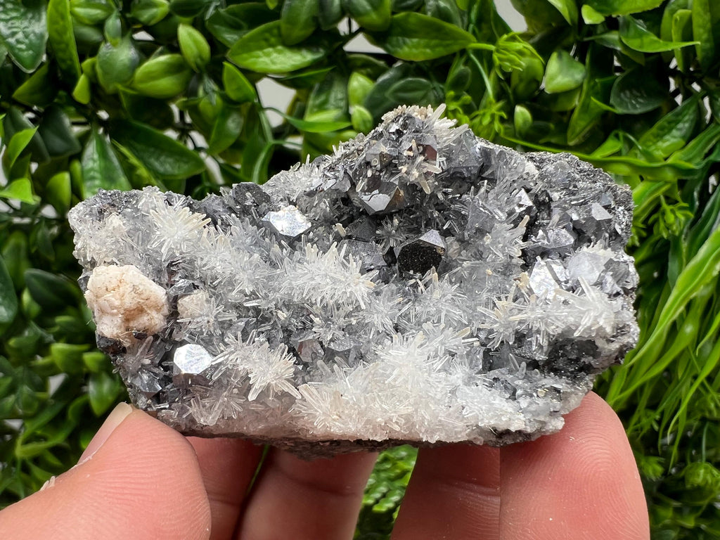 Calcite Galena on Quartz Mineral Specimen, Bulgaria Home Decor Stone