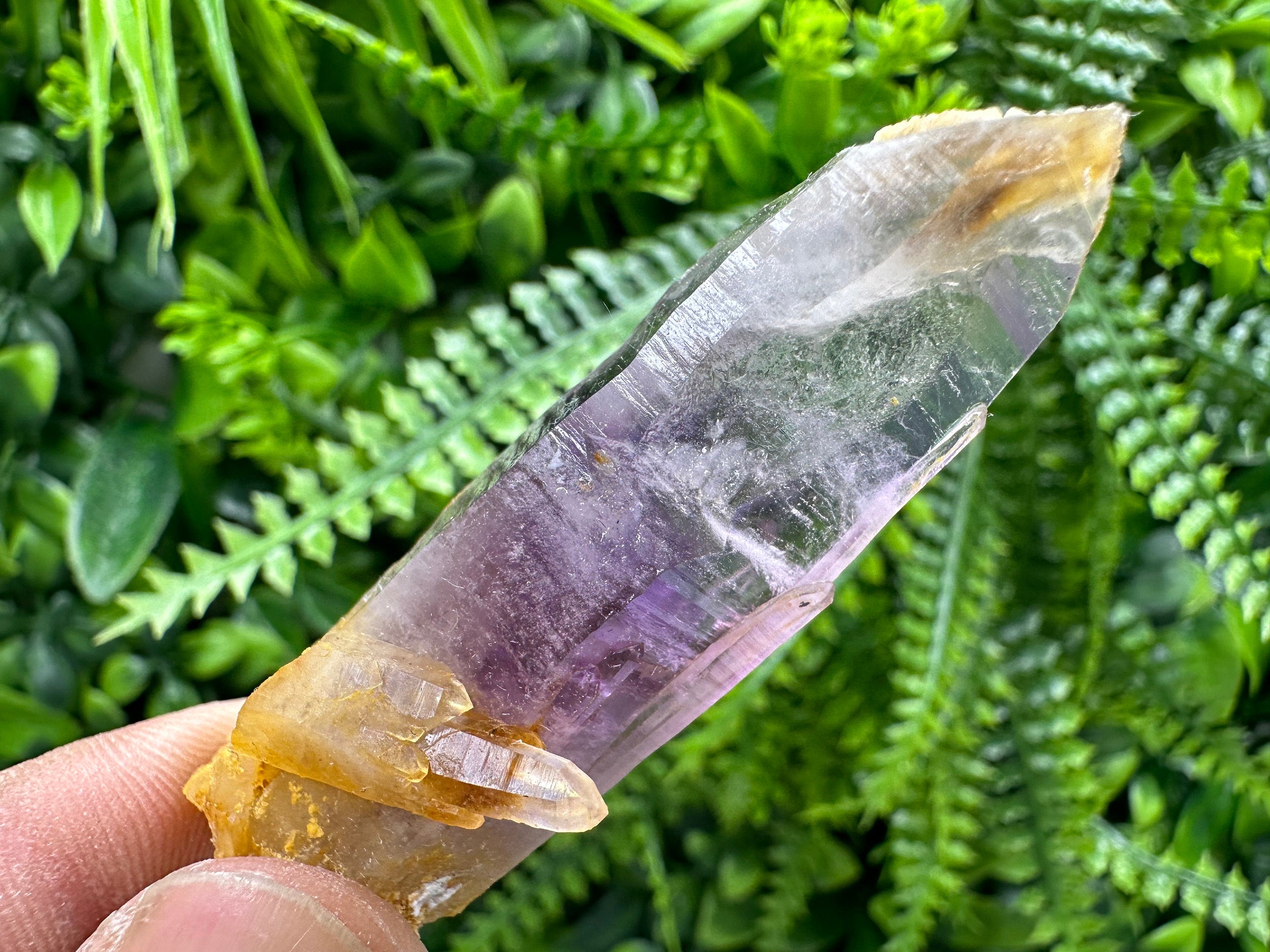 Amethyst Phantom Crystal with Cerussite, Bulgarian Mineral Specimen