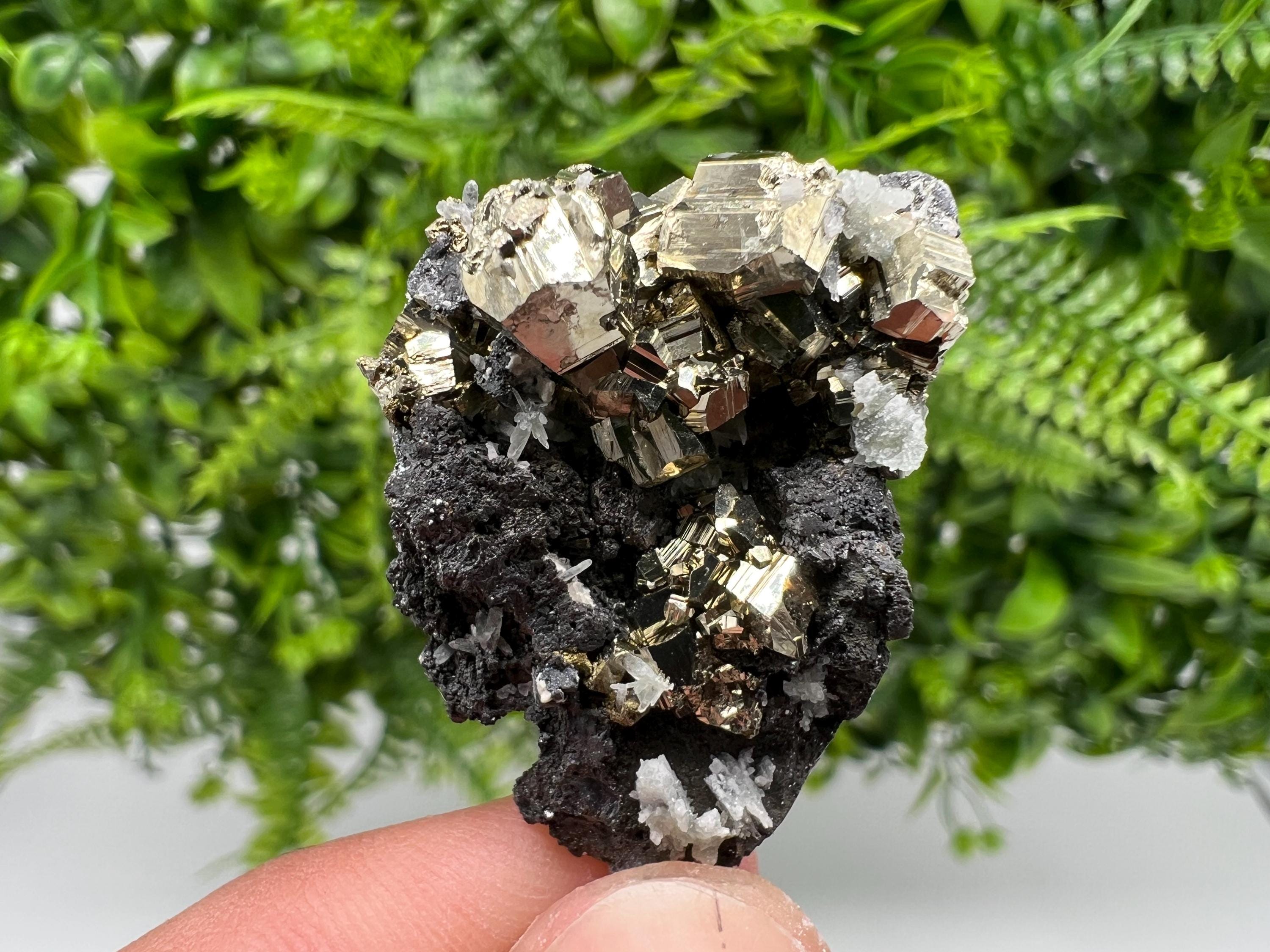 Pyrite on Sphalerite Mineral Specimen, Bulgaria, Home Decor Stone