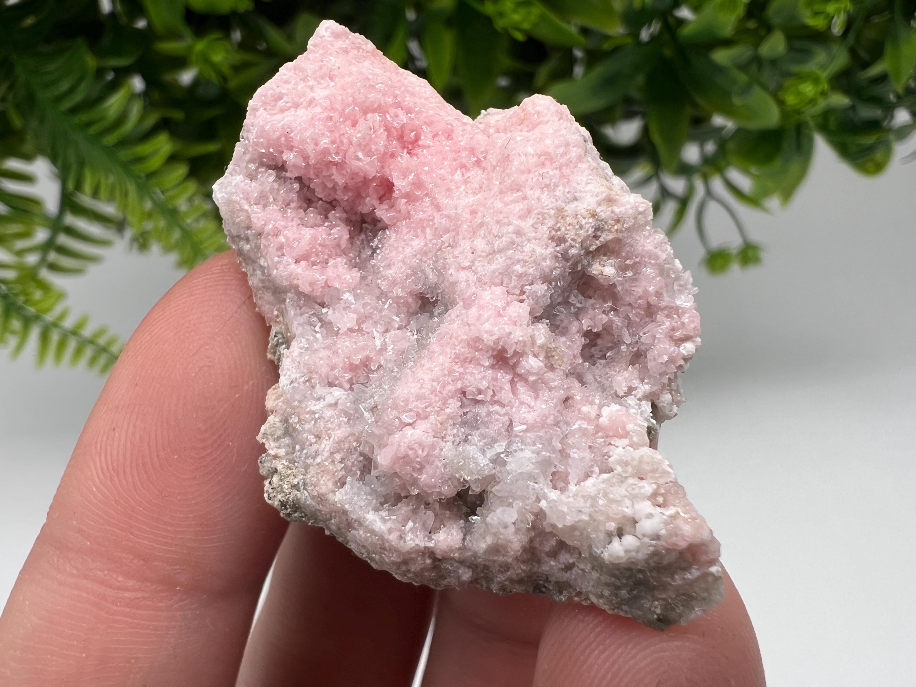Rhodochrosite on Quartz, Starnica Mine, Bulgaria