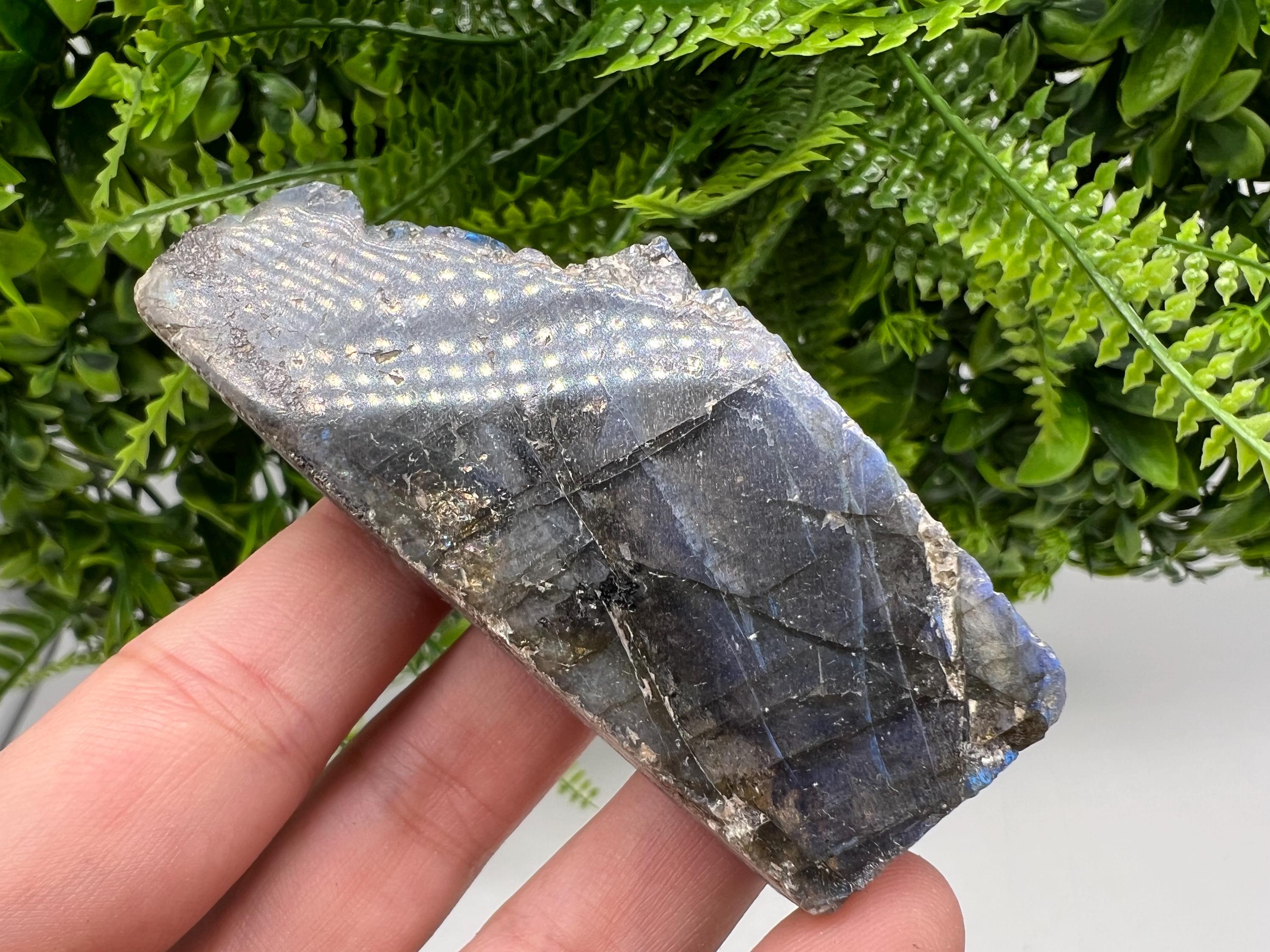 Polished Labradorite Slab: Multifire Crystal Decor - 96 Grams