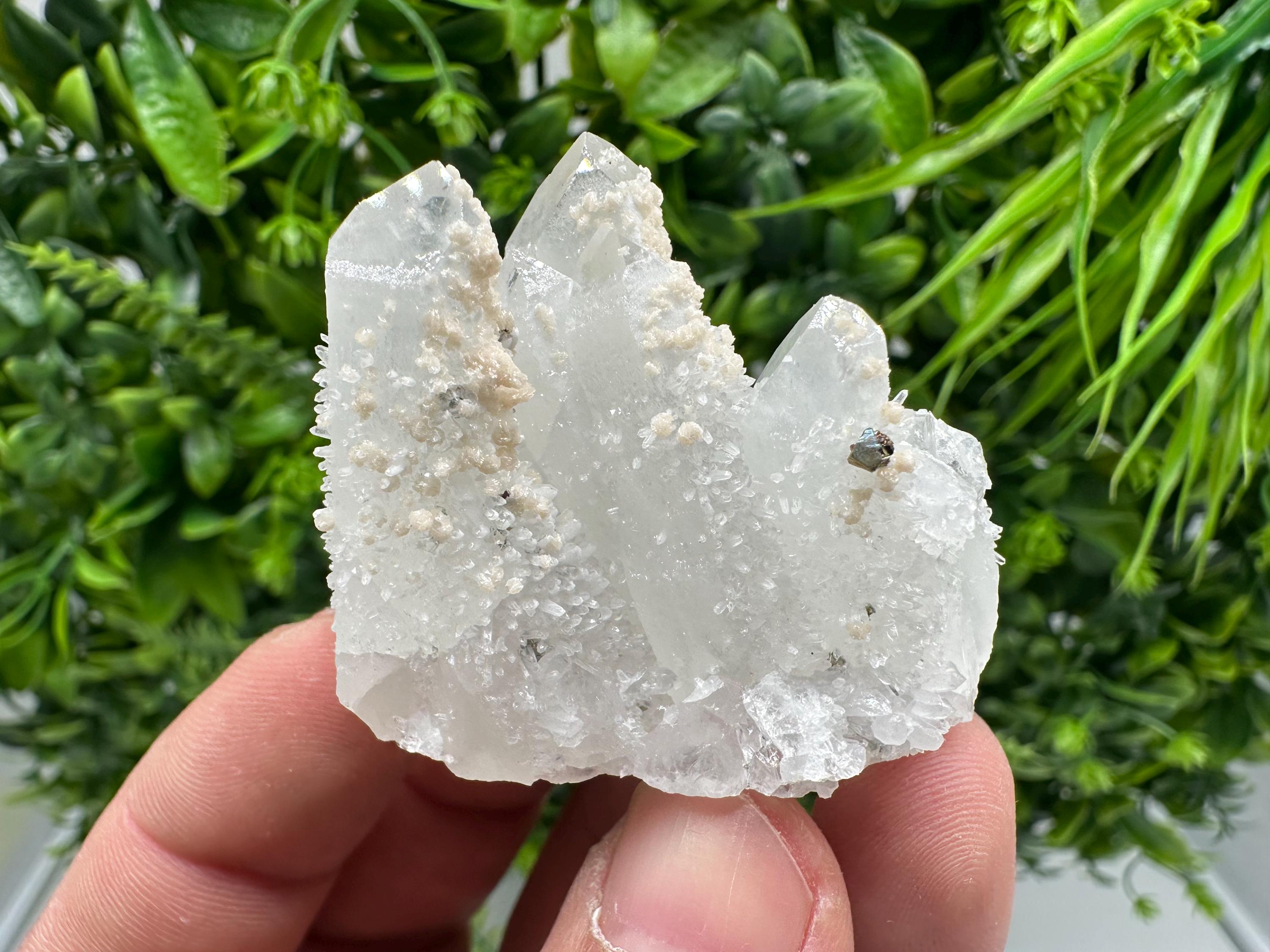 Calcite on Quartz,Pyrite Mineral Specimen Krushev dol  Mine, Bulgaria