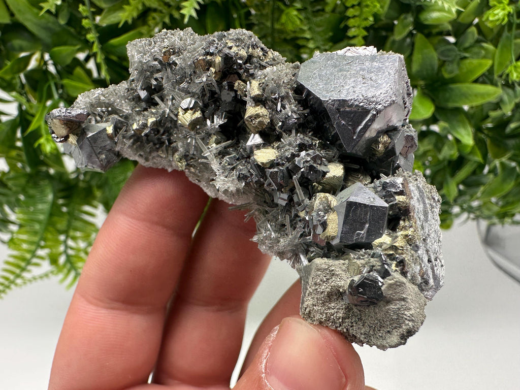 Wonderful shiny Galena,Chalcopyrite,Sphalerite from Vurba mine section Batantci natural minerals souvenir crystal gift home decor,collection