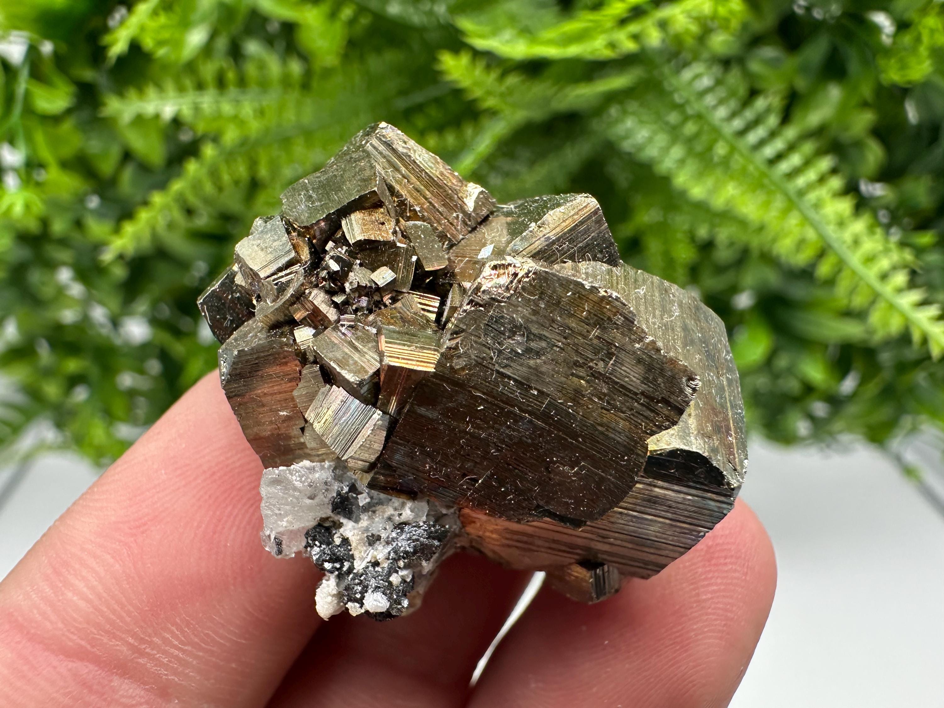 Wonderful Rainbow Pyrite whit Calcite,natural minerals souvenir Crystal,collection stone,rare minerals,home decor,Borieva Bulgaria