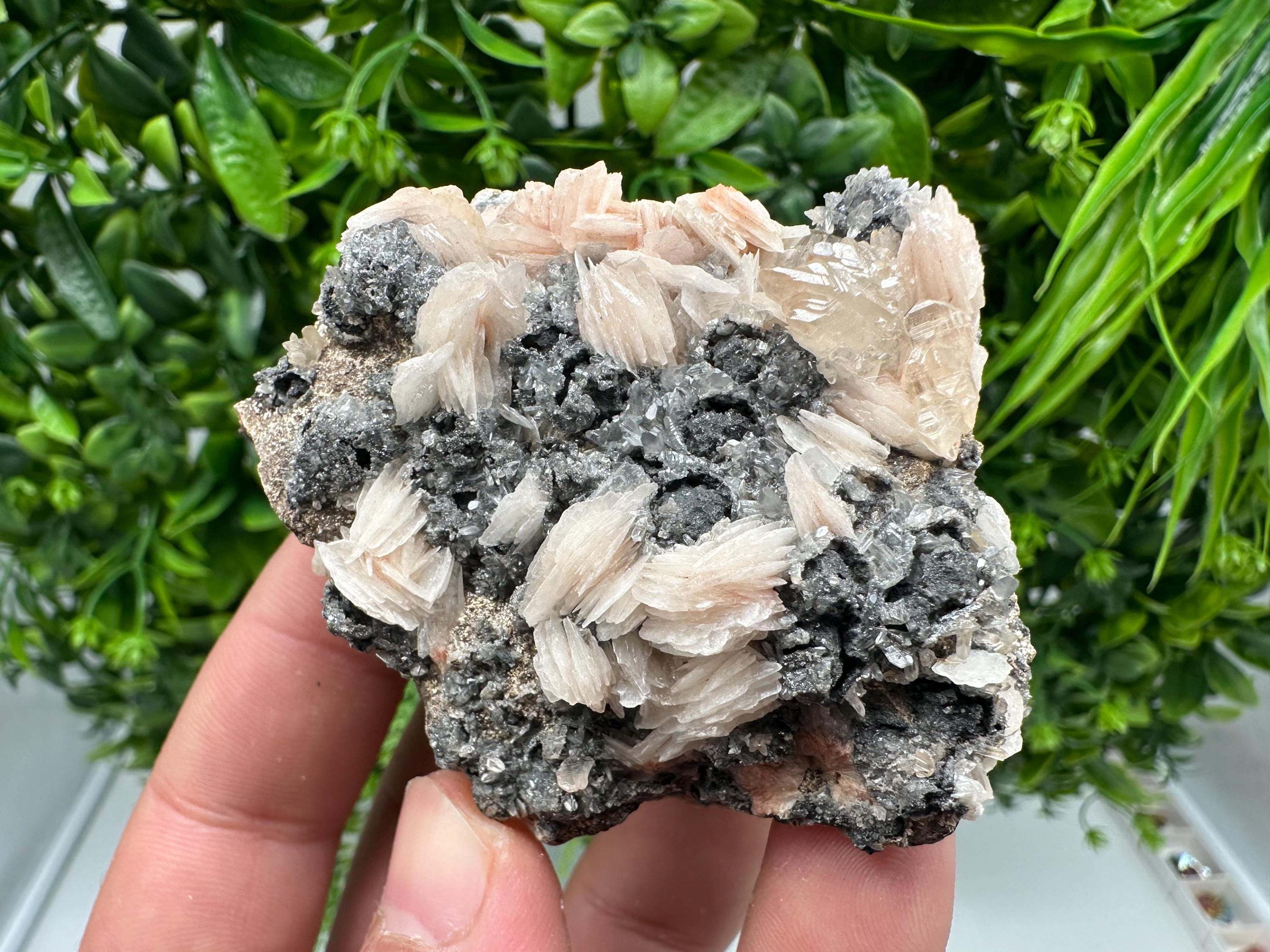 Wonderful Baryte with Cerussite on Galena from Morocco,Crystal, Mineral,Specimen,Cluster,Crystals,Barite Crystal,Cerussite Crystal,Specimen