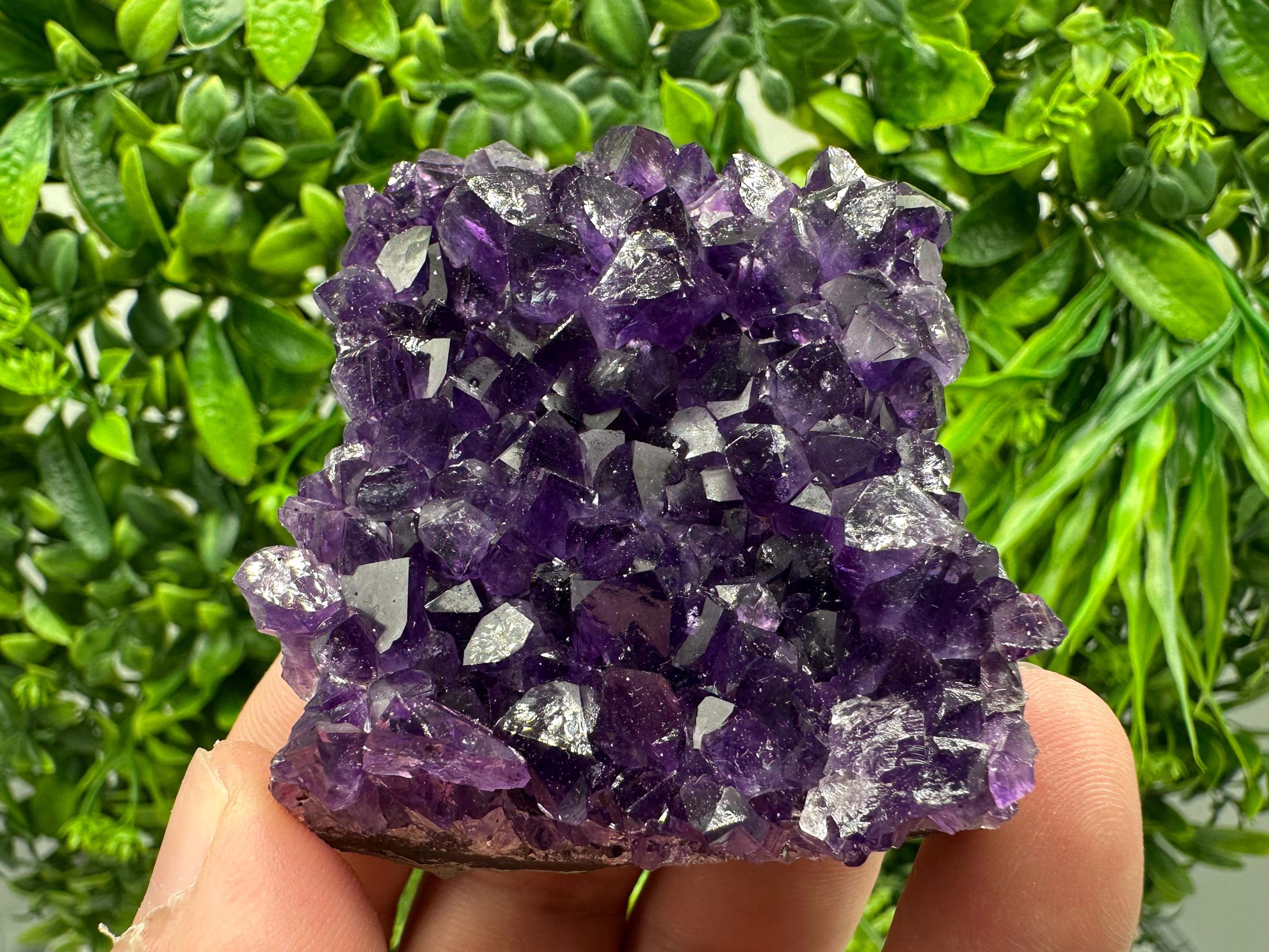 Natural Purple Amethyst Cluster from Uruguay: Energy Crystal Home Decor
