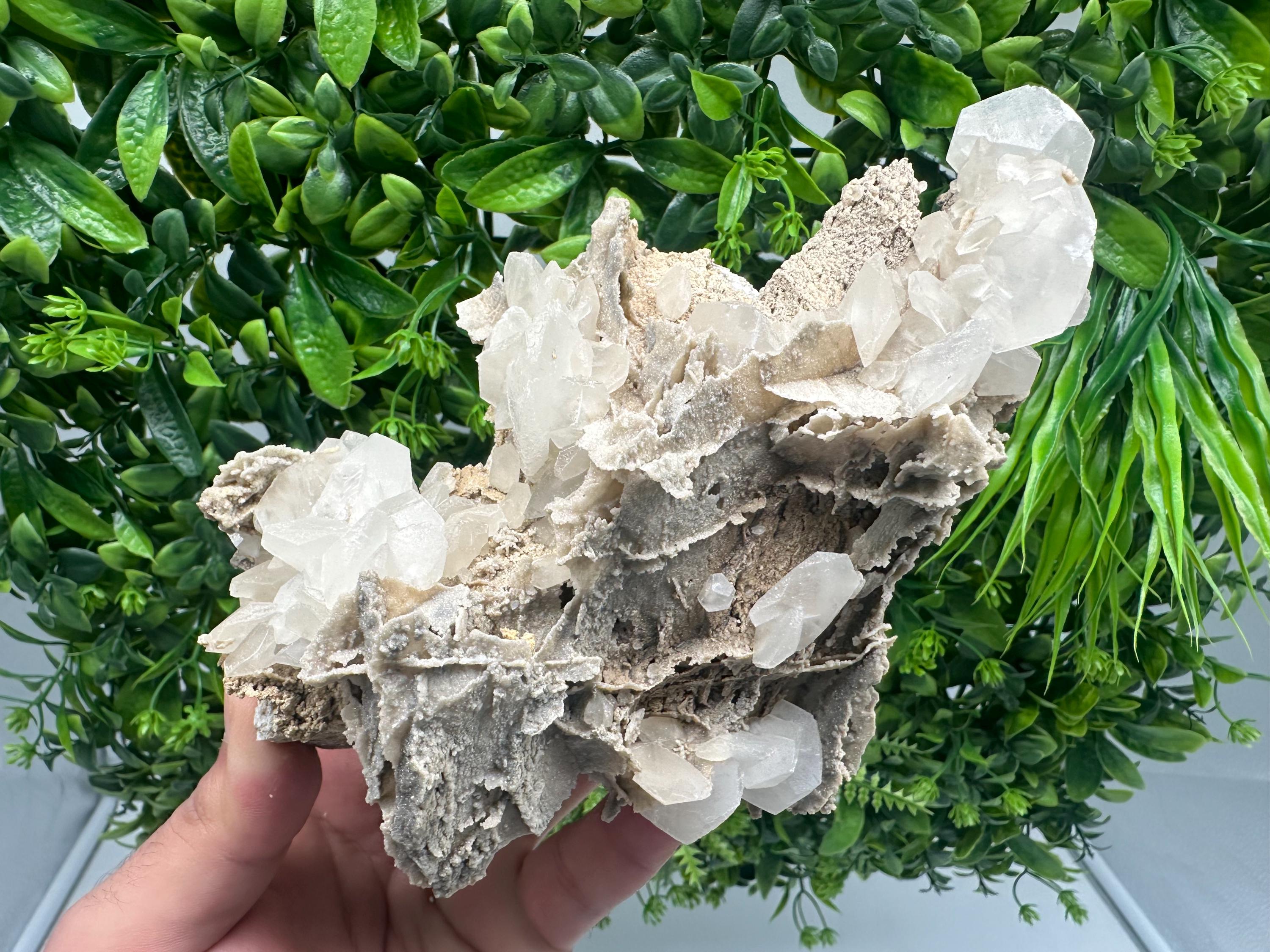 UV Calcite on Aragonite, Bulgaria Mineral Specimen, Rare Crystal
