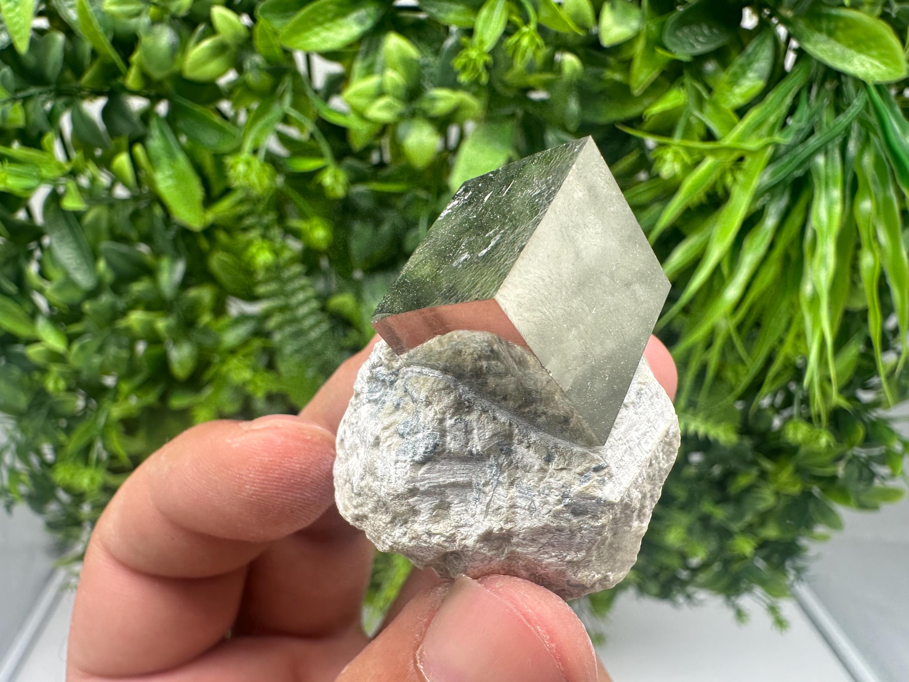 Large Pyrite Cube on Matrix, Navajun Spain, Home Decor Stone
