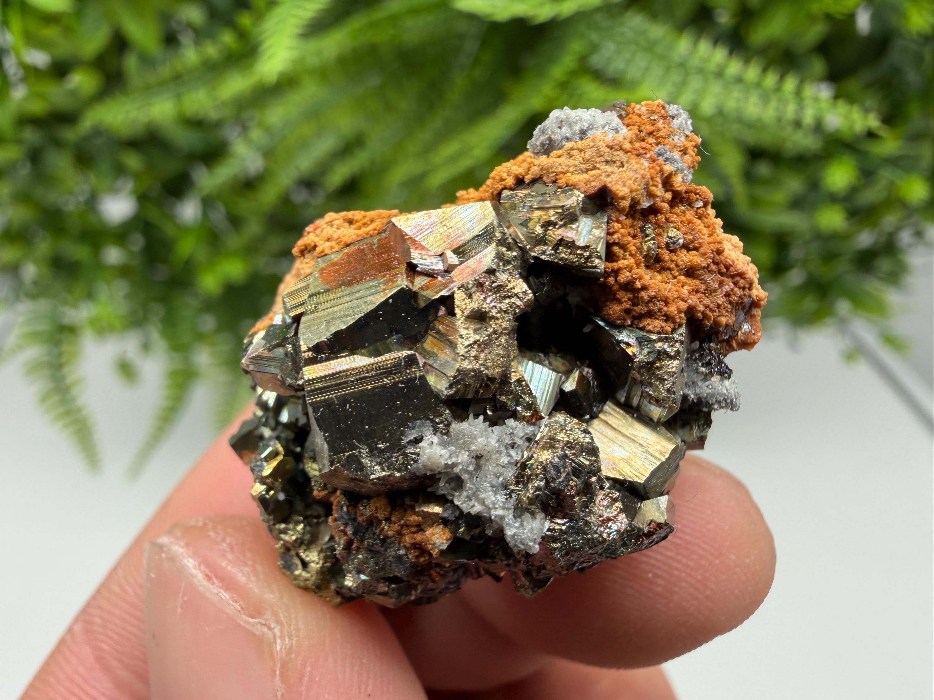 Rainbow Pyrite Cluster: Bulgarian Mineral Specimen, Home Decor Gift