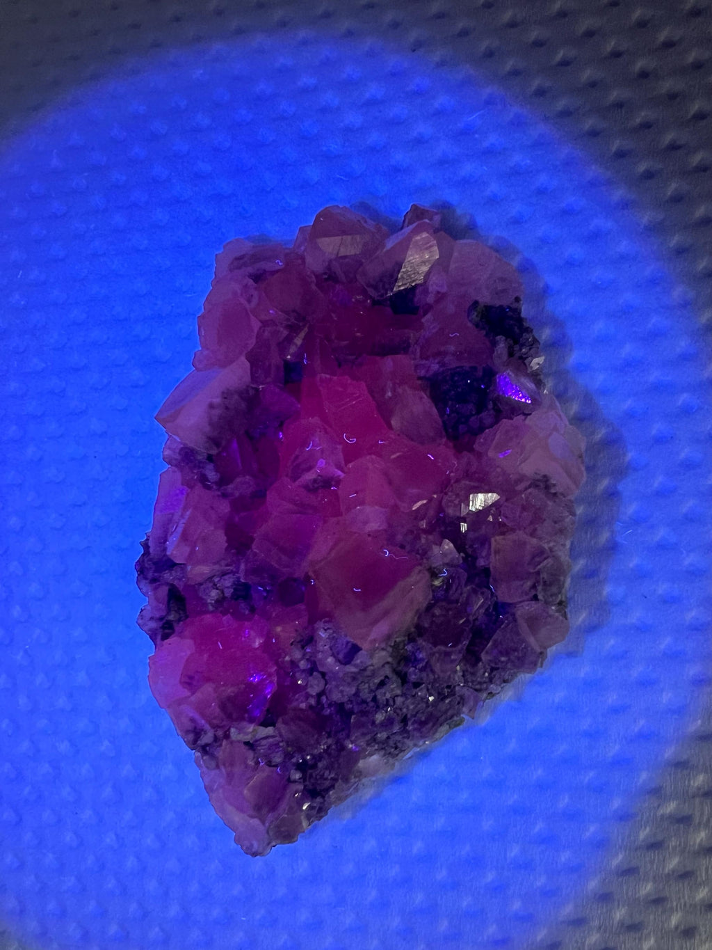 UV Reactive Mangano Calcite Crystal: Androvo Mine, Bulgaria