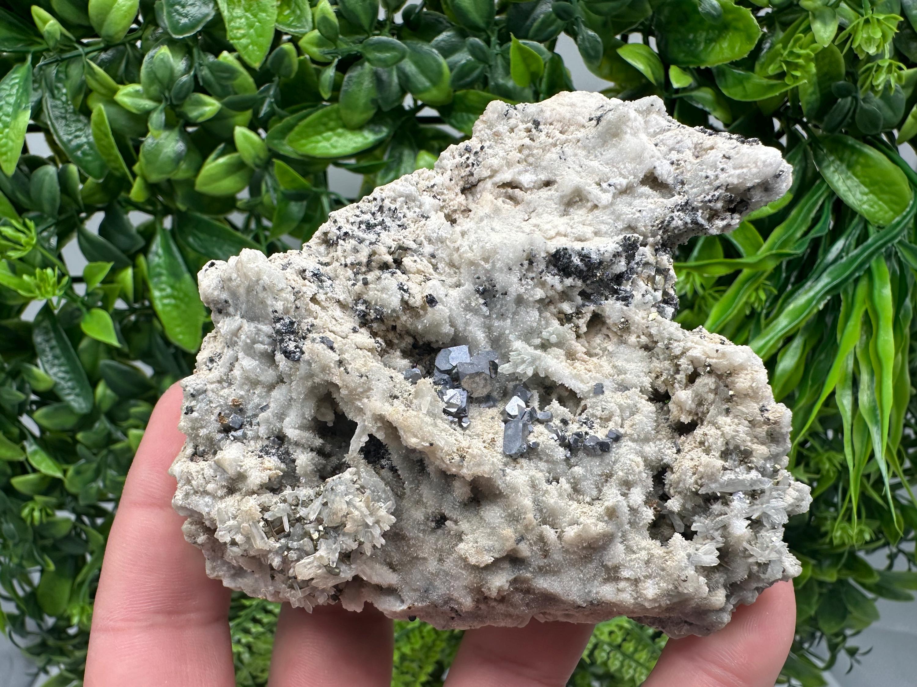 Galena Pyrite Chalcedony Quartz Mineral Specimen, Bulgaria