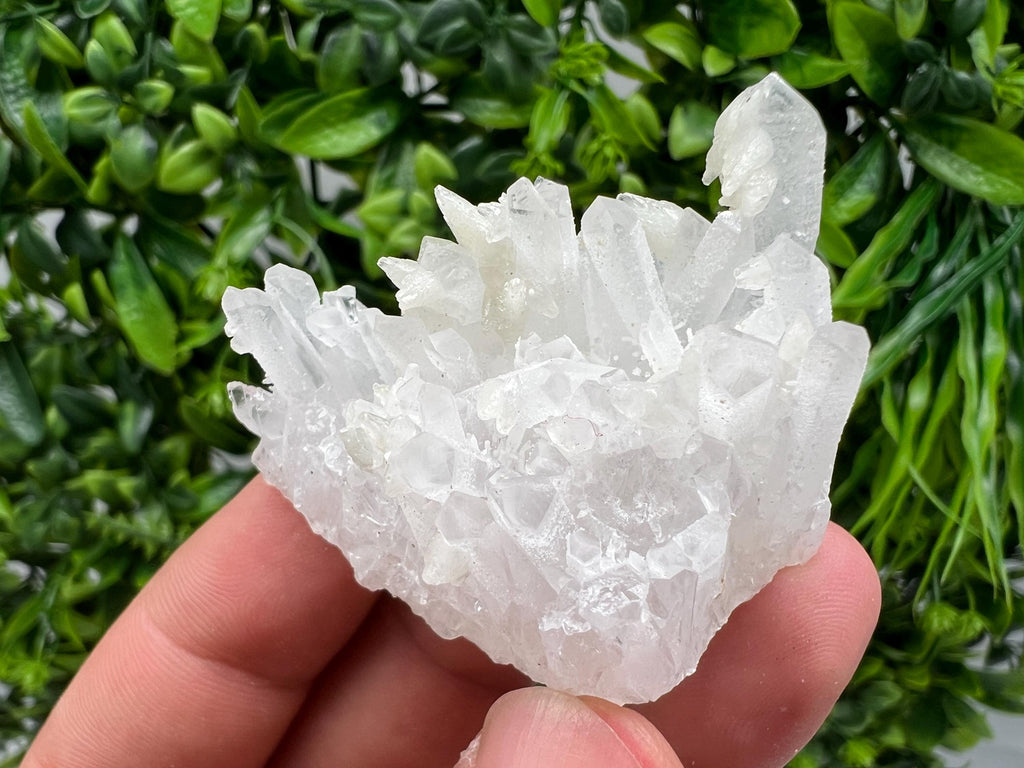 Calcite on Green Quartz: Djurcovo Mine, Bulgaria Healing Crystal
