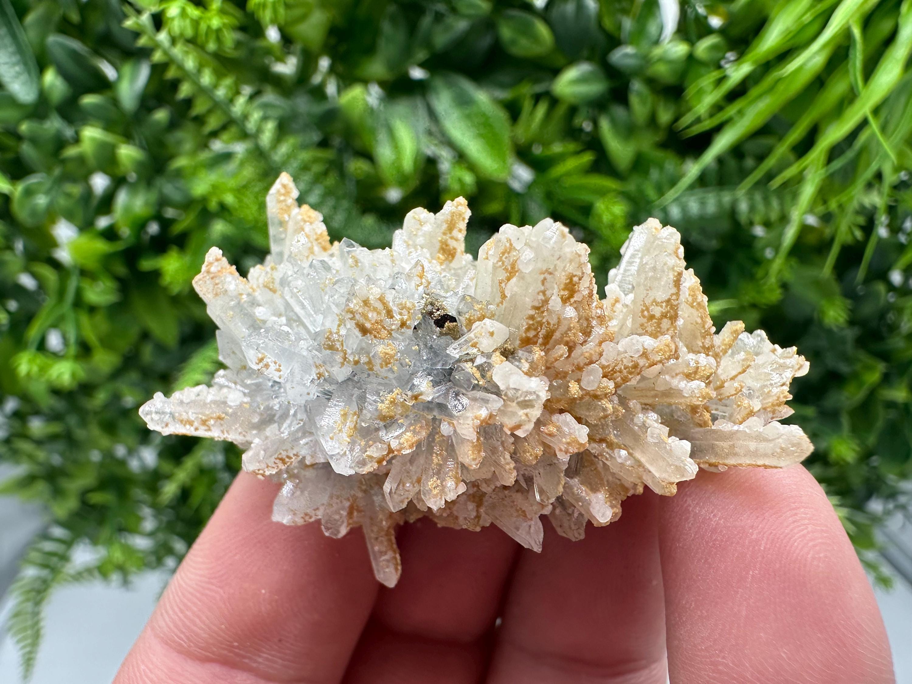 Quartz with Calcite and Chlorite: Borieva Mine Crystal Souvenir