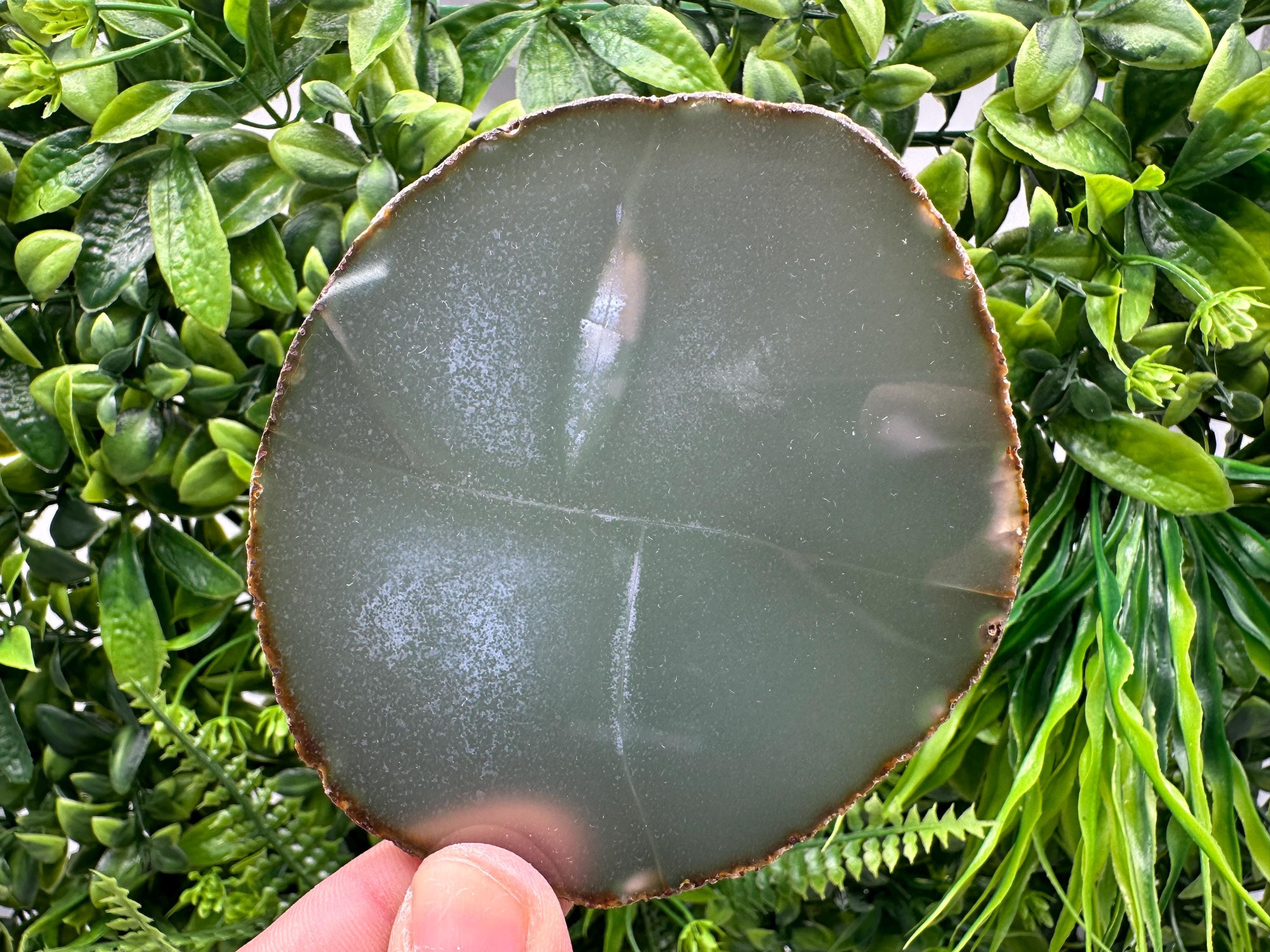 Polished Agate Slice: Spiritual Healing Crystal Coaster (9/10 cm)