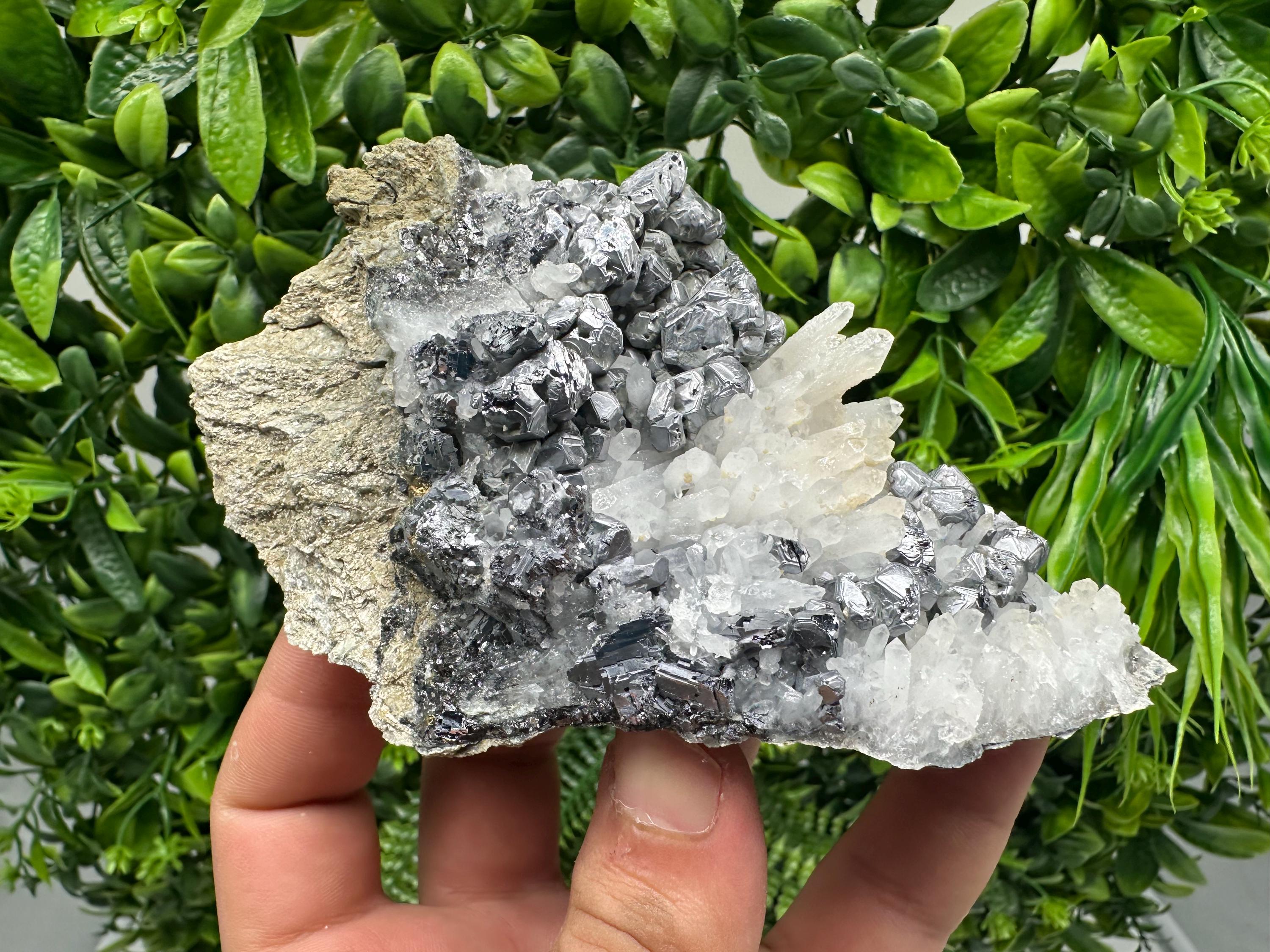 Galena Sphalerite Quartz Calcite Mineral Specimen: Krushev Dol Mine, Bulgaria