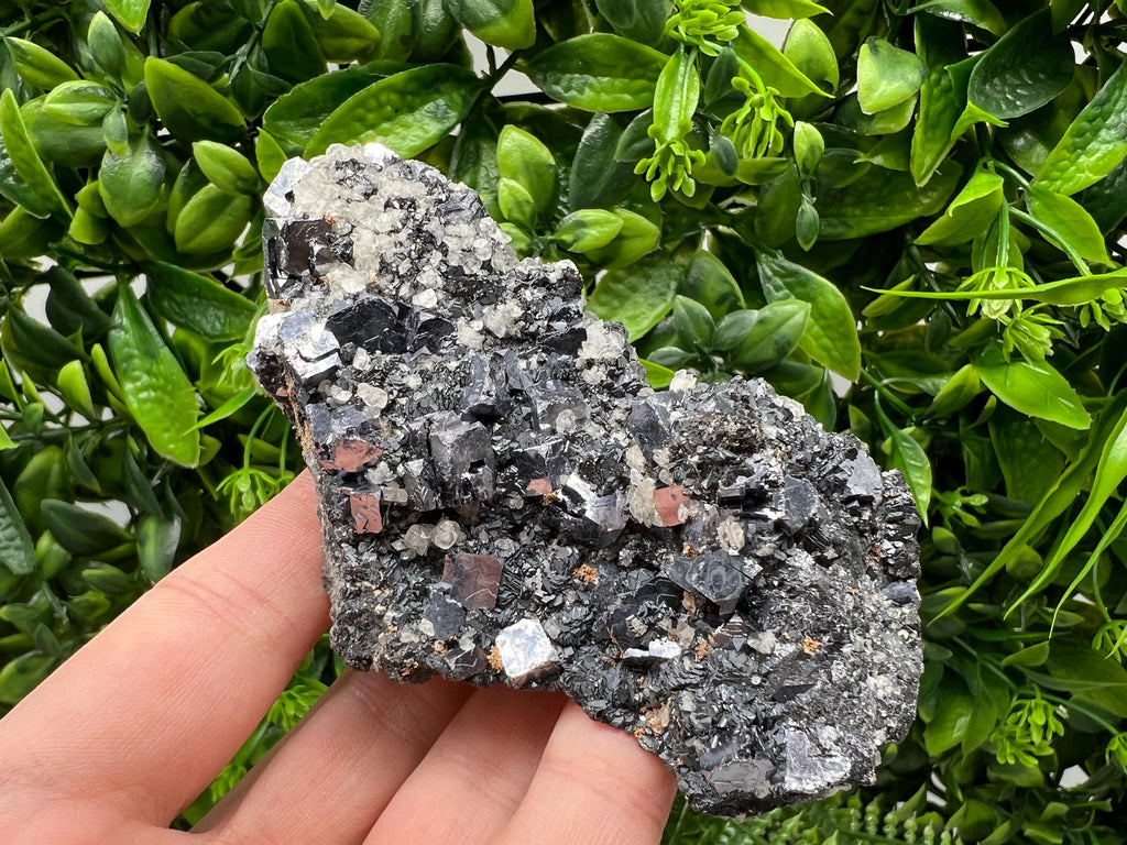 Wonderful Shiny Galena,Chalcopyrite on Calcite From Borieva mine,Bulgaria,Natural,collection mineral specimen,gift,home decor crystal,clust