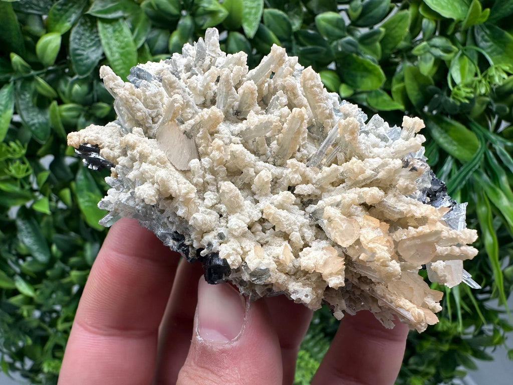 Quartz with Calcite Cluster: Krushev Dol Mine, Bulgaria