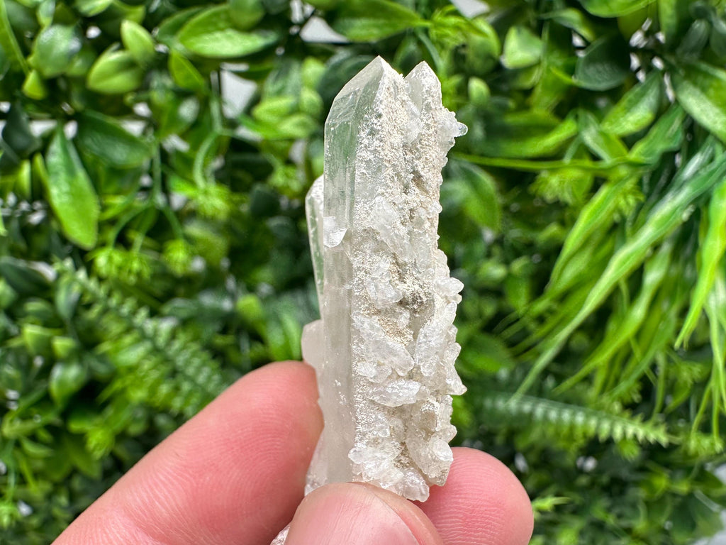 Calcite on Quartz Crystal: Borieva Mine, Bulgaria