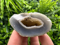 Blue Agate Druzy Geode: Natural Quartz Crystal (5.5/8/3 cm)