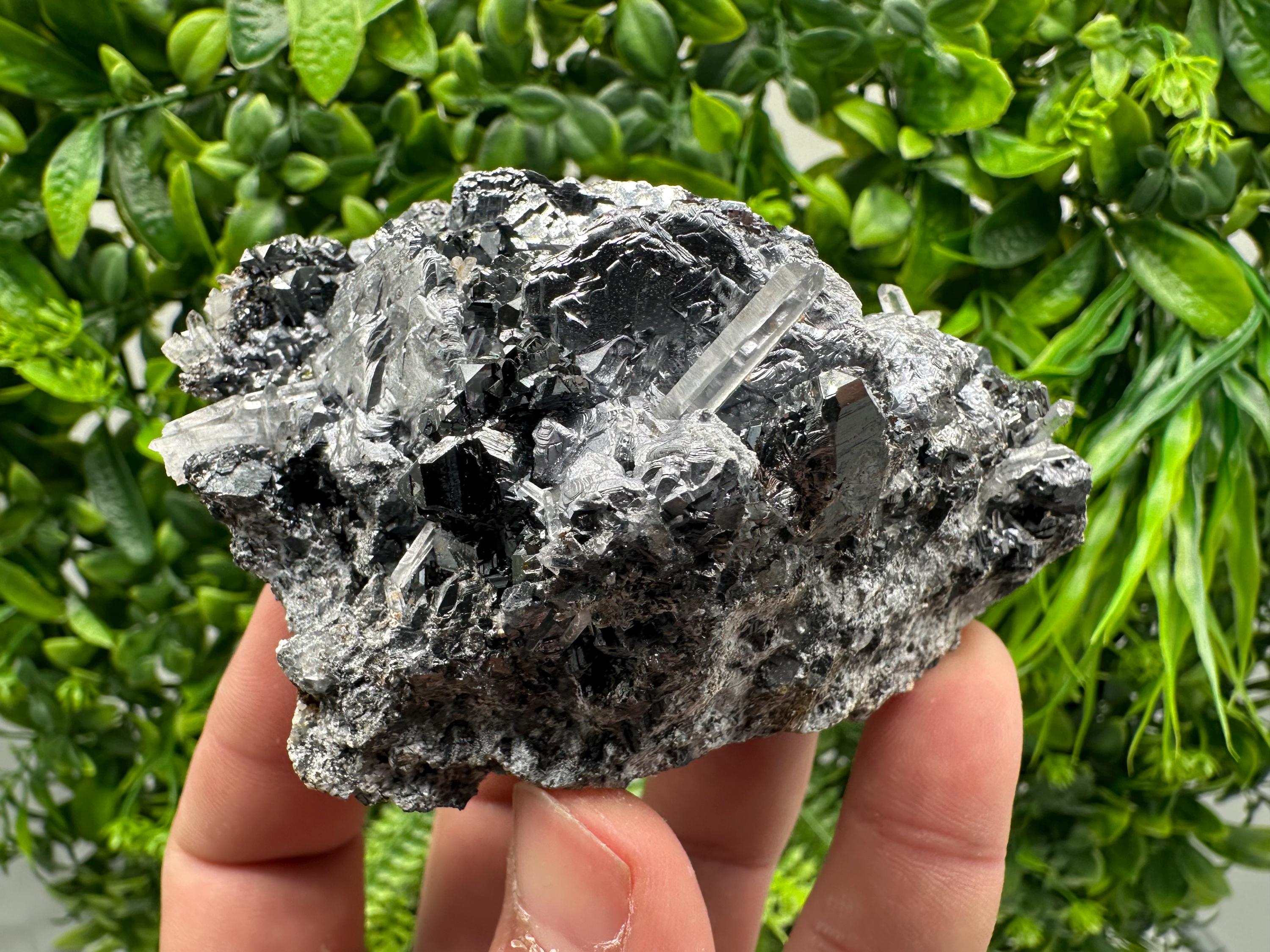 Amazing Galena spinel law on Quartz whit Siderite,from Krushev dol mine,Bulgaria,natural,collection mineral specimen,home decor crystal,souv