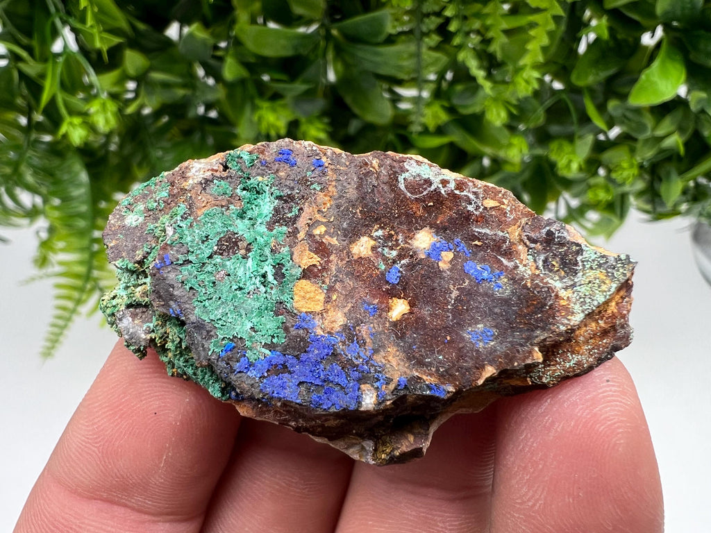 Azurite Malachite Mineral Specimen, Moroccan Crystal Collection