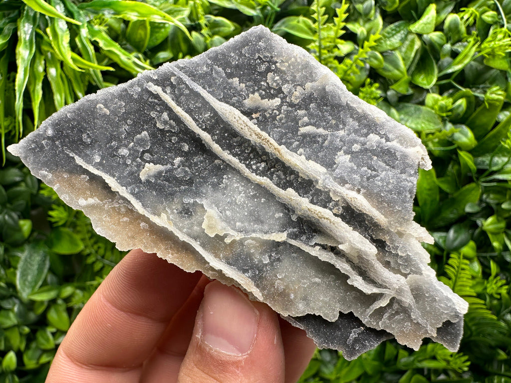 Blue Chalcedony Quartz with Chlorite Inclusions, Bulgaria Crystal Decor