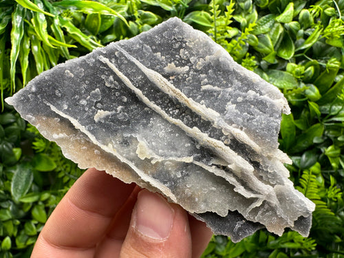 Blue Chalcedony Quartz with Chlorite Inclusions, Bulgaria Crystal Decor