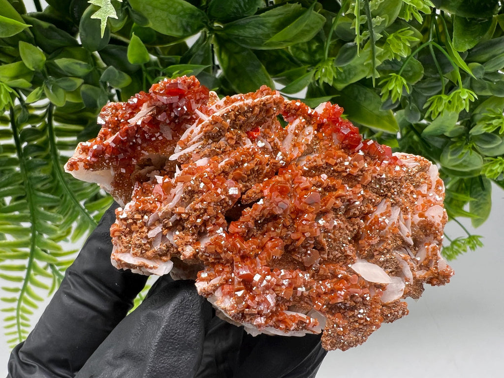Red Vanadinite on Barite from Marocco,crystal minerals Speciment cluster Vanadinite crystal Vanadinite Geology Vanadinite cluster minerals
