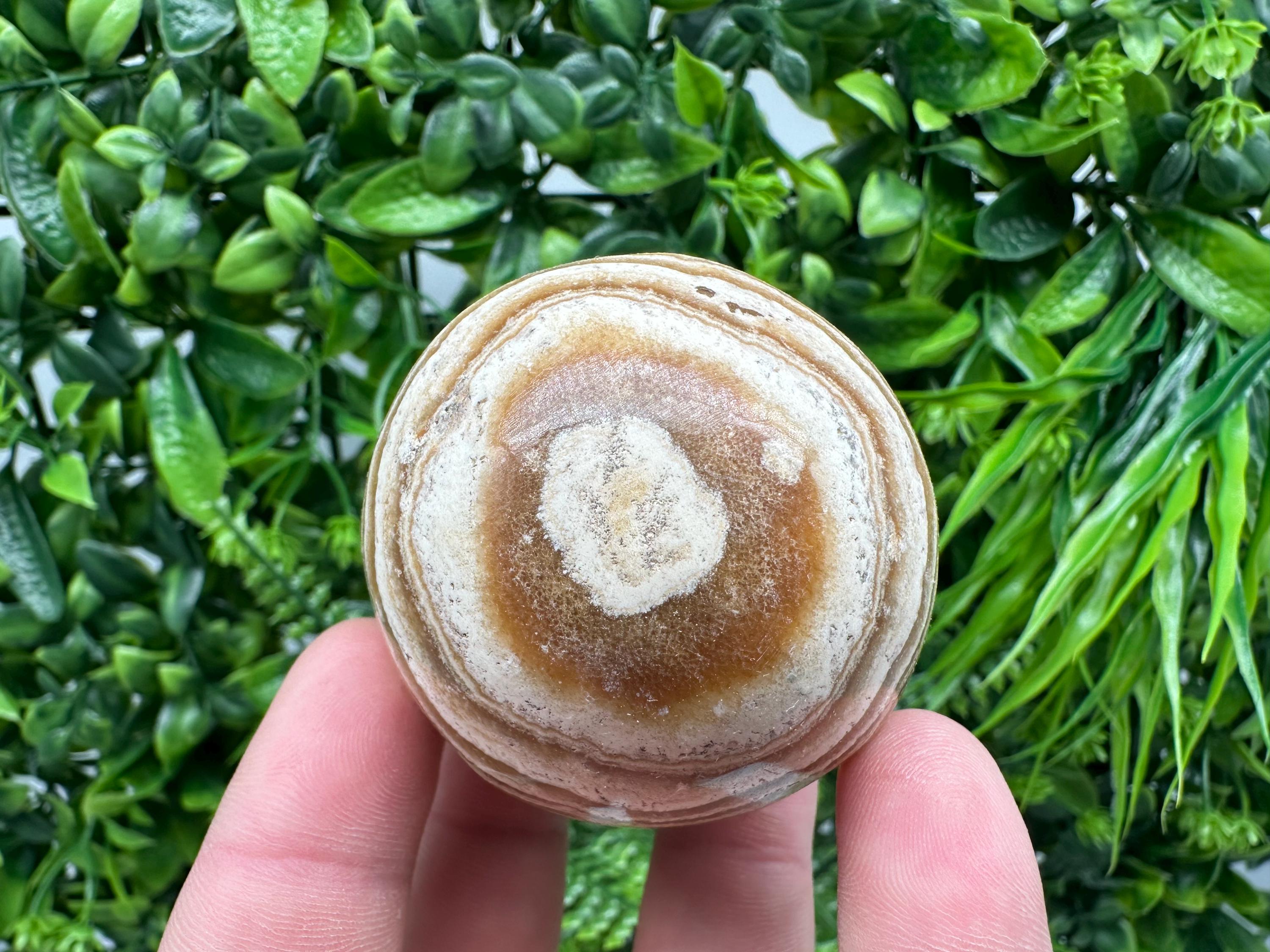 Polished Aragonite Stone Sphere: Handmade Home Decor, Healing Crystal Ball