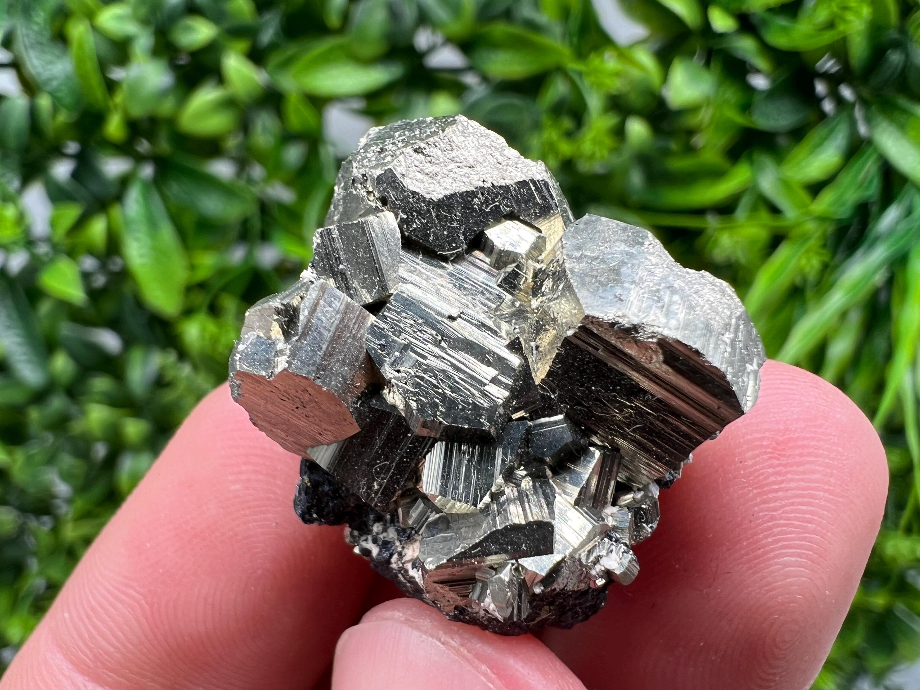Golden Pyrite Cluster with Sphalerite, Madan Bulgaria Mineral Specimen