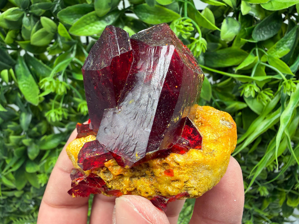XXL Laboratory Pruskite Ruby Crystal on Matrix