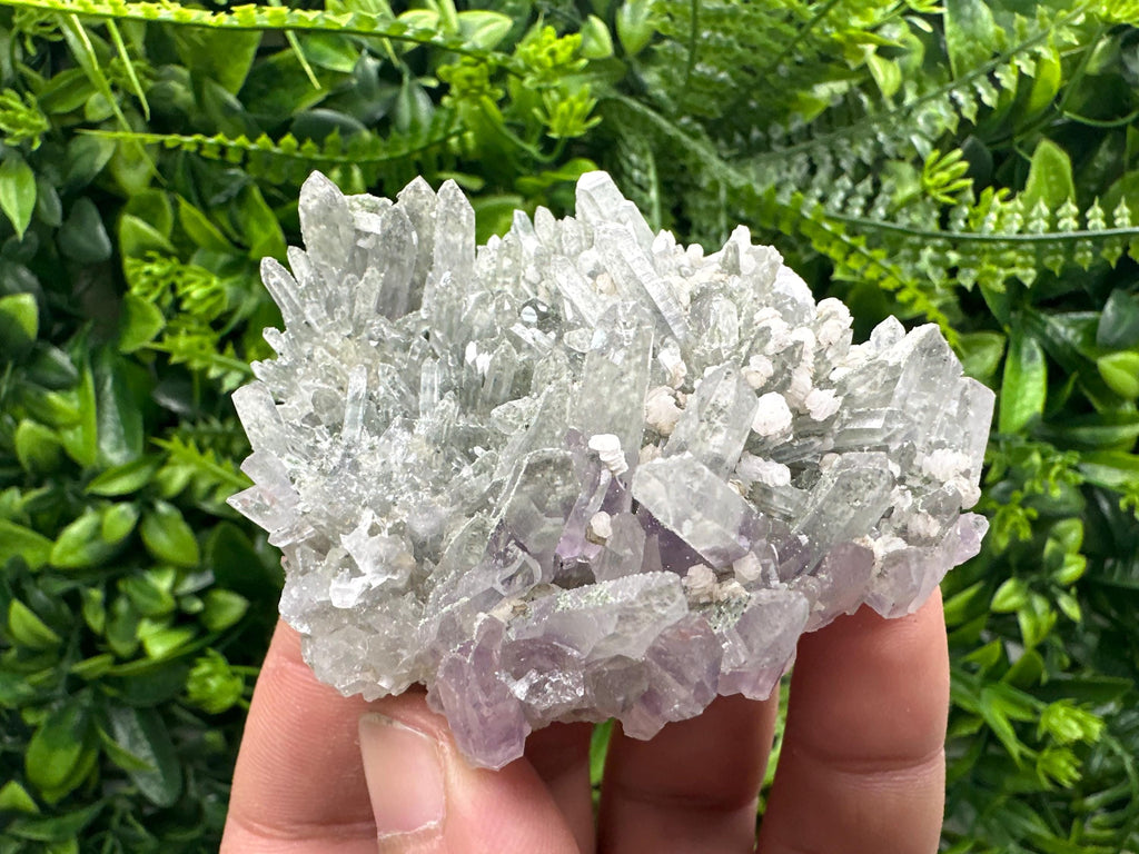 Amethyst Calcite Quartz Cluster, Chlorite Inclusions, Djurcovo Mineral Specimen