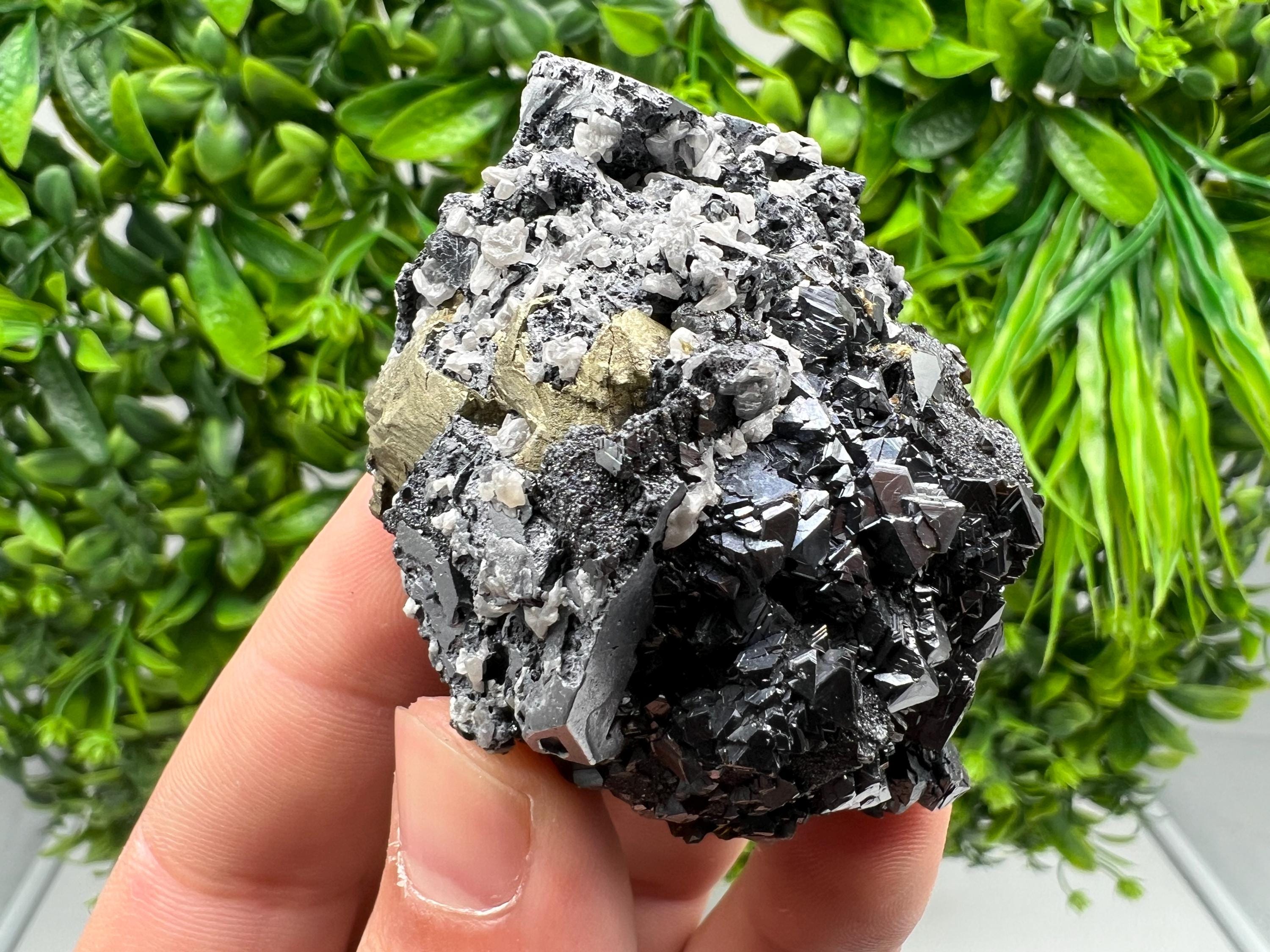 Aesthetic Natural shiny Galena whit Siderite and Quartz from 9 th September mine,Bulgaria,collection specimen,rare galena,Galena cluster