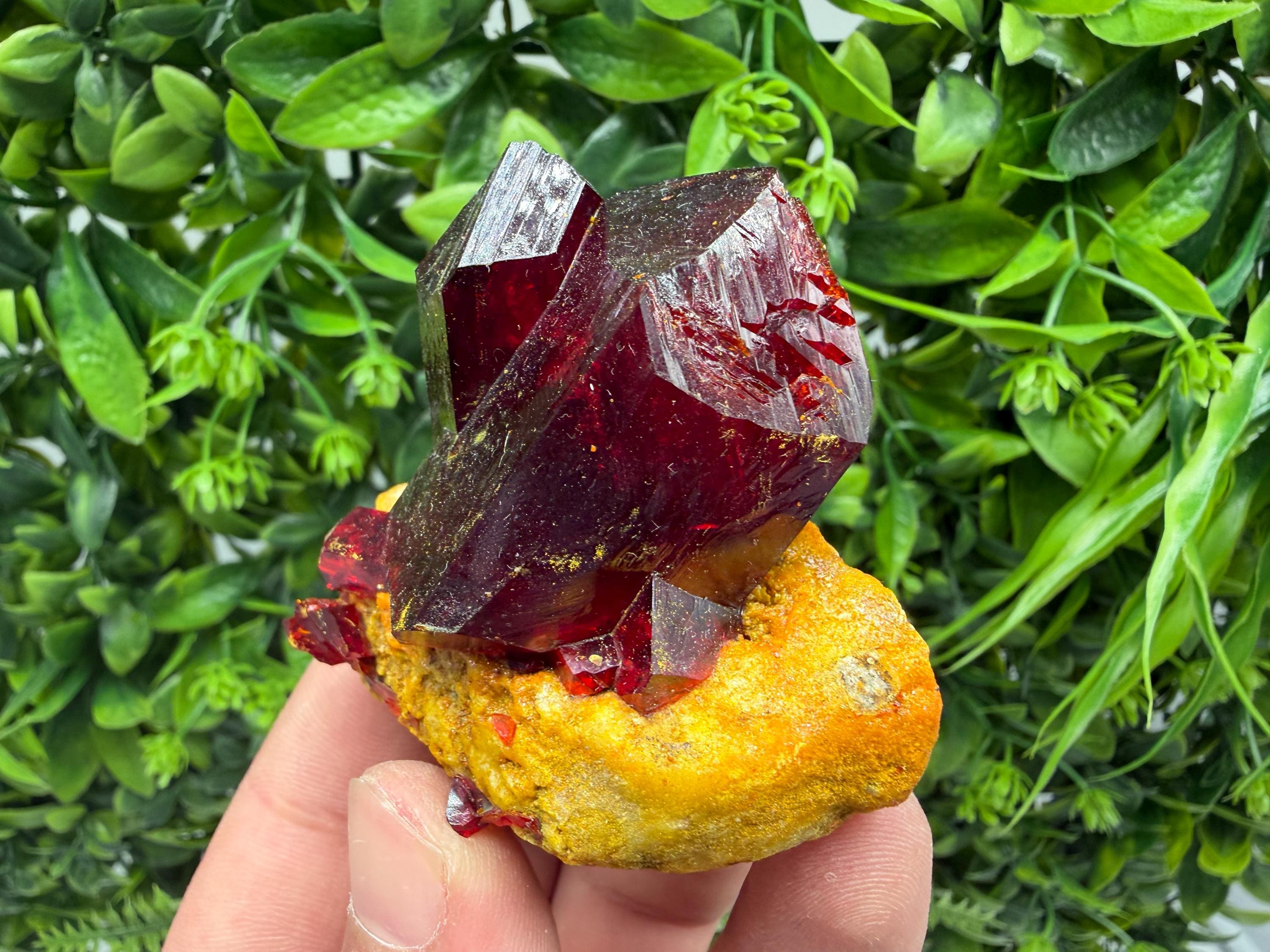 XXL Laboratory Pruskite Ruby Crystal on Matrix
