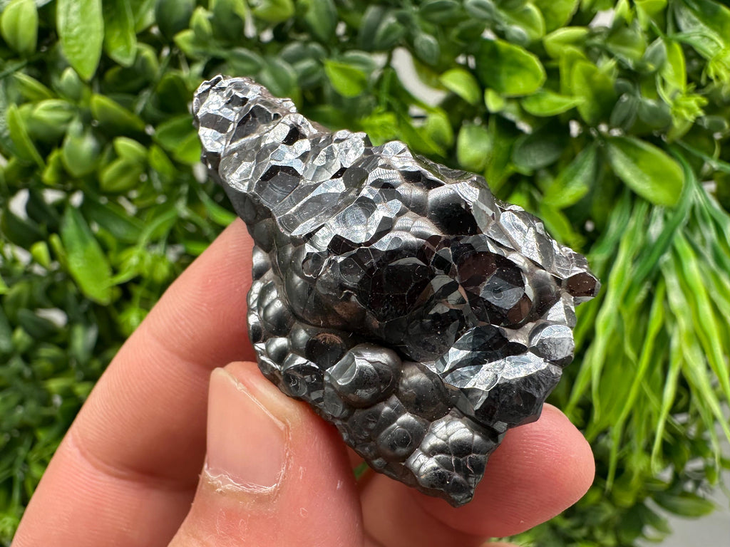 Botryoidal Black Hematite Specimen: Moroccan Crystal for Reiki Chakra
