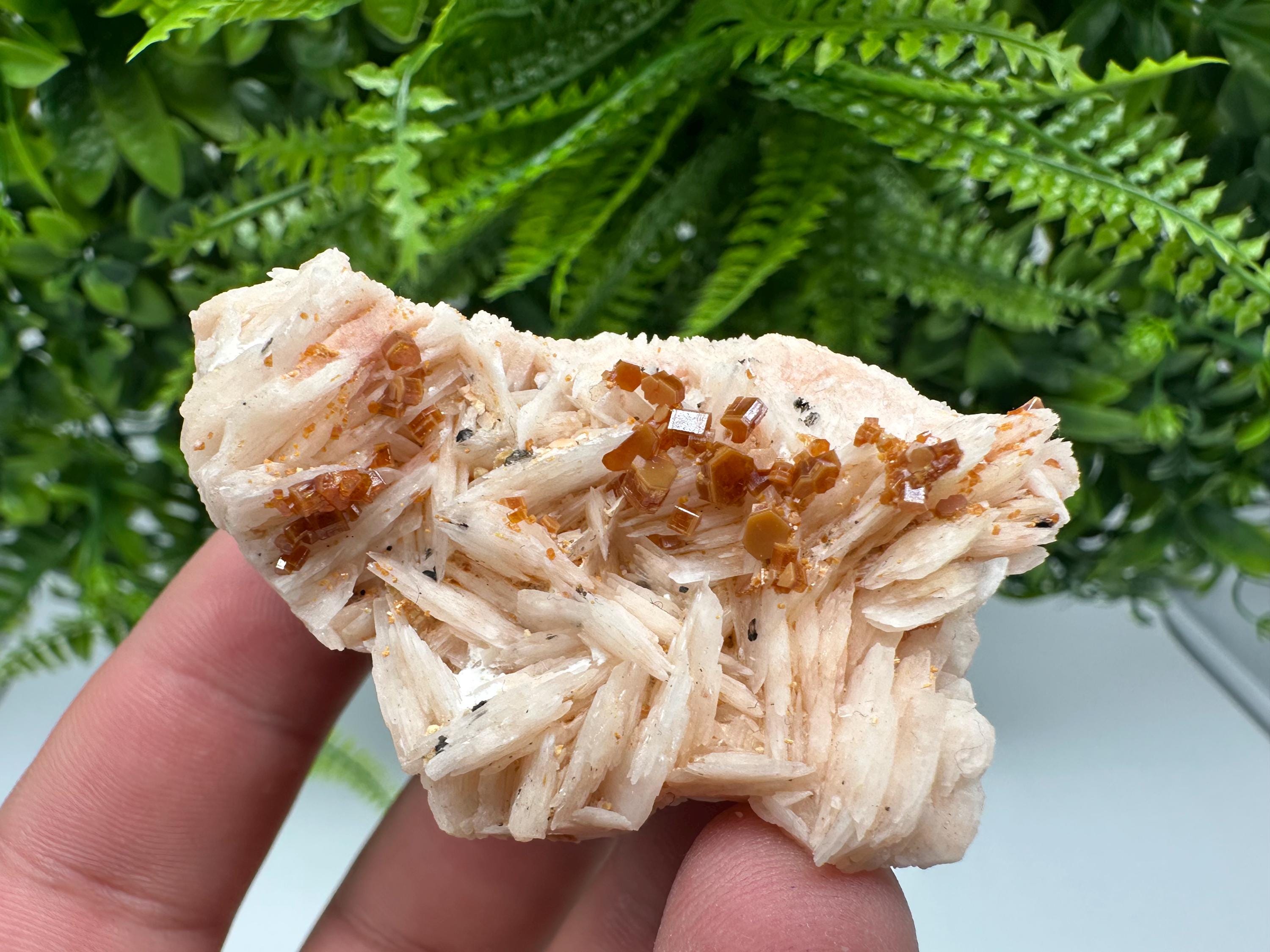 Red Vanadinite on Barite, Moroccan Crystal Specimen