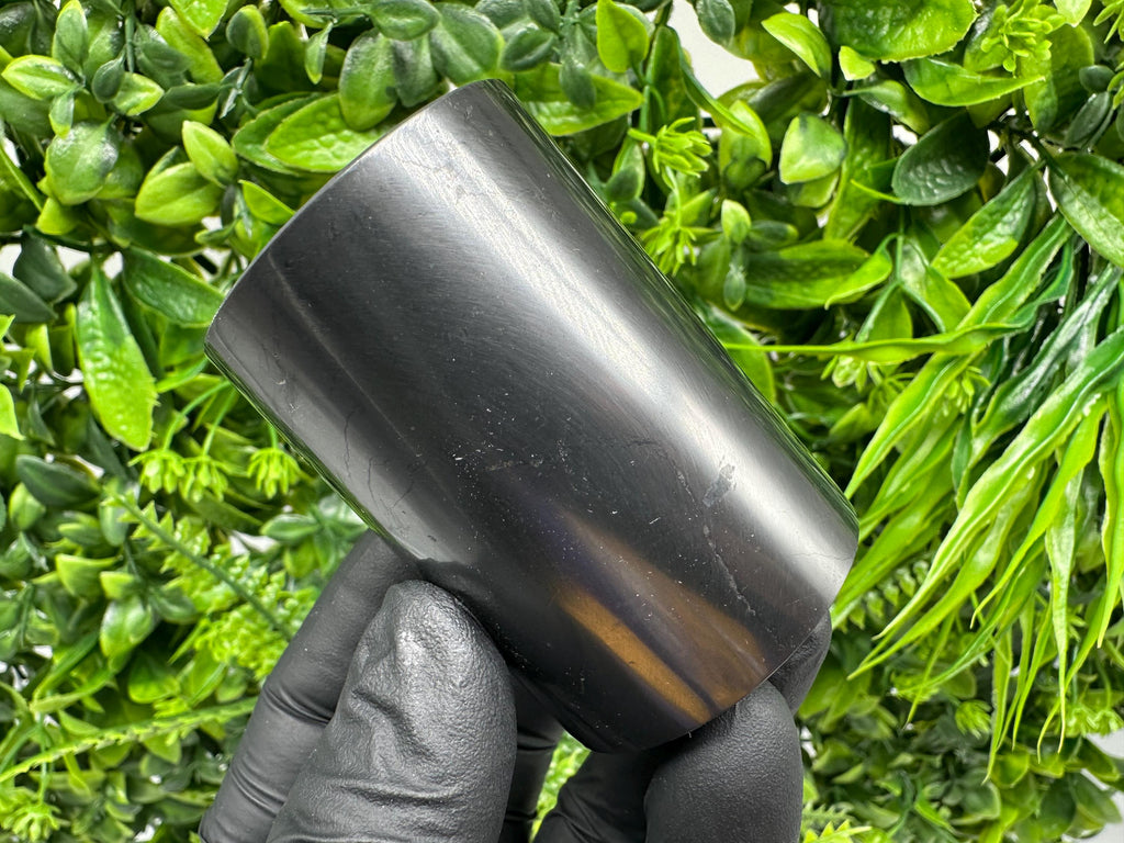 Polished Shungite Cup (60mm): Chakra Healing Stone