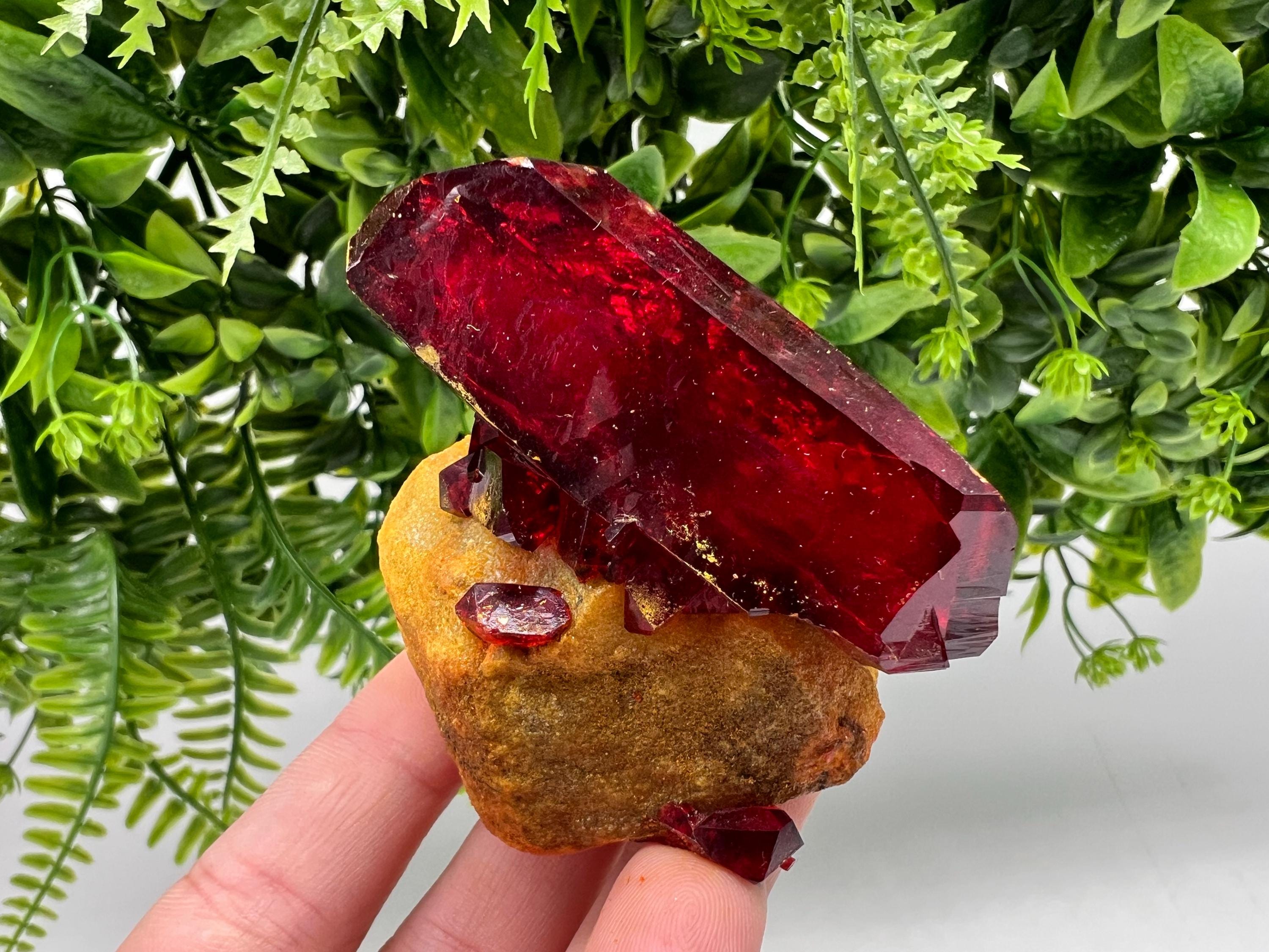XXL Lab-Grown Pruskite Ruby Crystal on Matrix, Poland