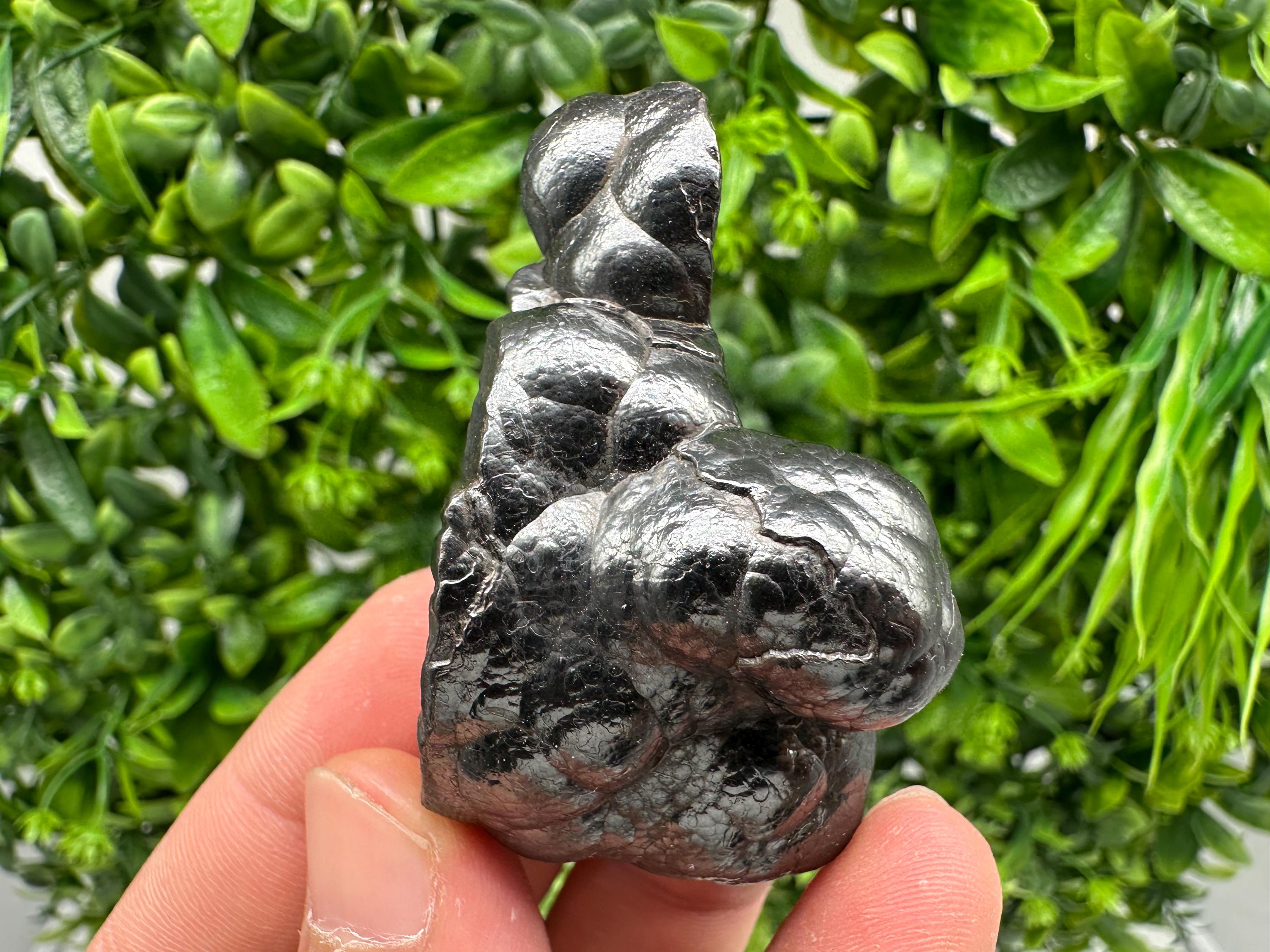 Botryoidal Black Hematite Specimen: Moroccan Crystal for Reiki Chakra