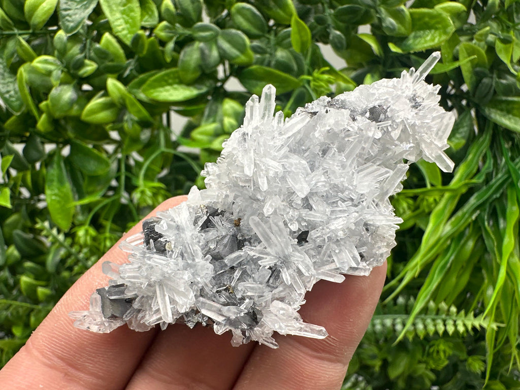 Sphalerite on Green Quartz, Borieva Mine Mineral Specimen