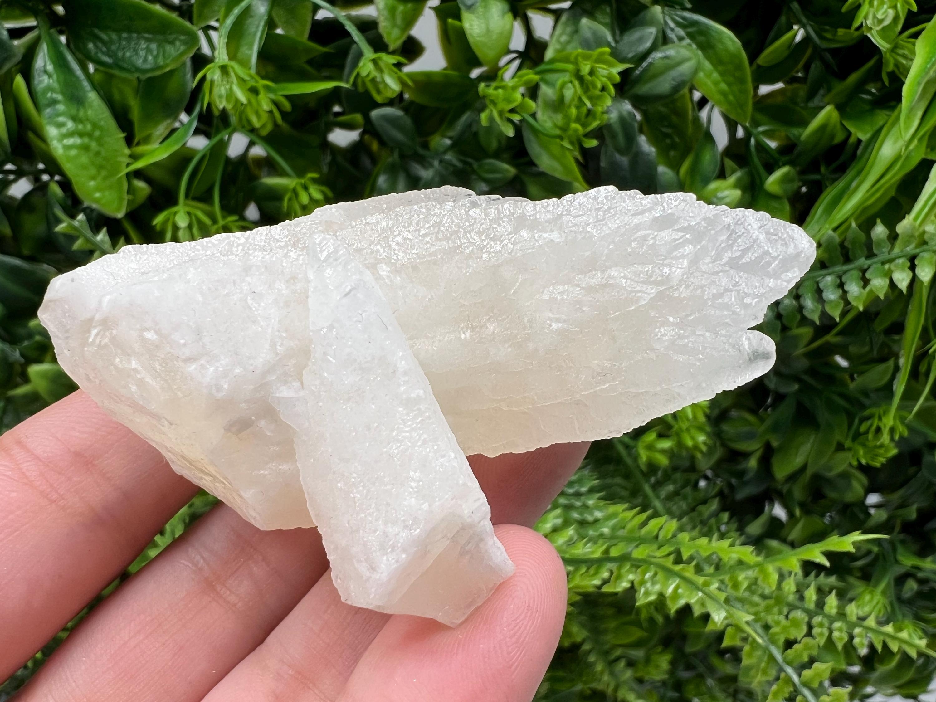Calcite on Green Quartz: Djurcovo Mine, Bulgaria - Healing Crystal