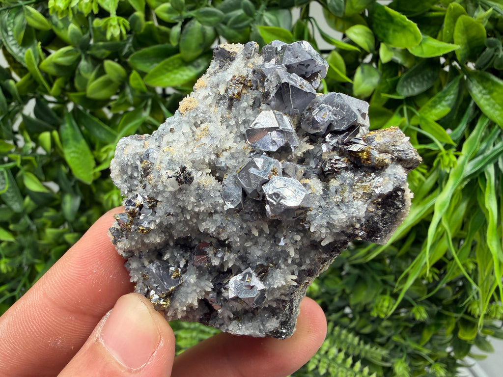 Sphalerite Cleiopfane on Quartz Mineral Specimen, Krushev Dol Mine, Bulgaria Home Decor Stone