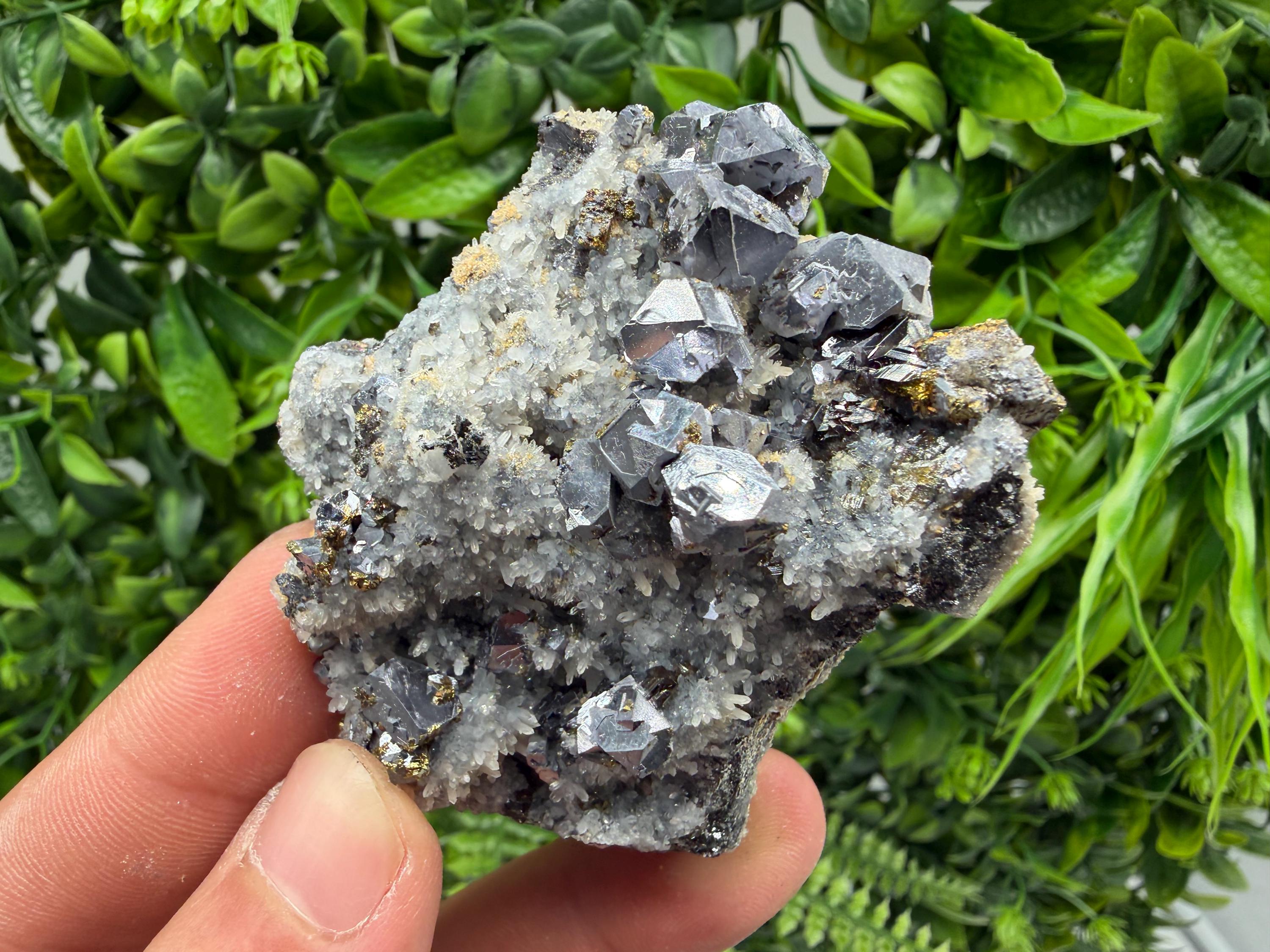 Sphalerite Cleiopfane on Quartz Mineral Specimen, Krushev Dol Mine, Bulgaria Home Decor Stone